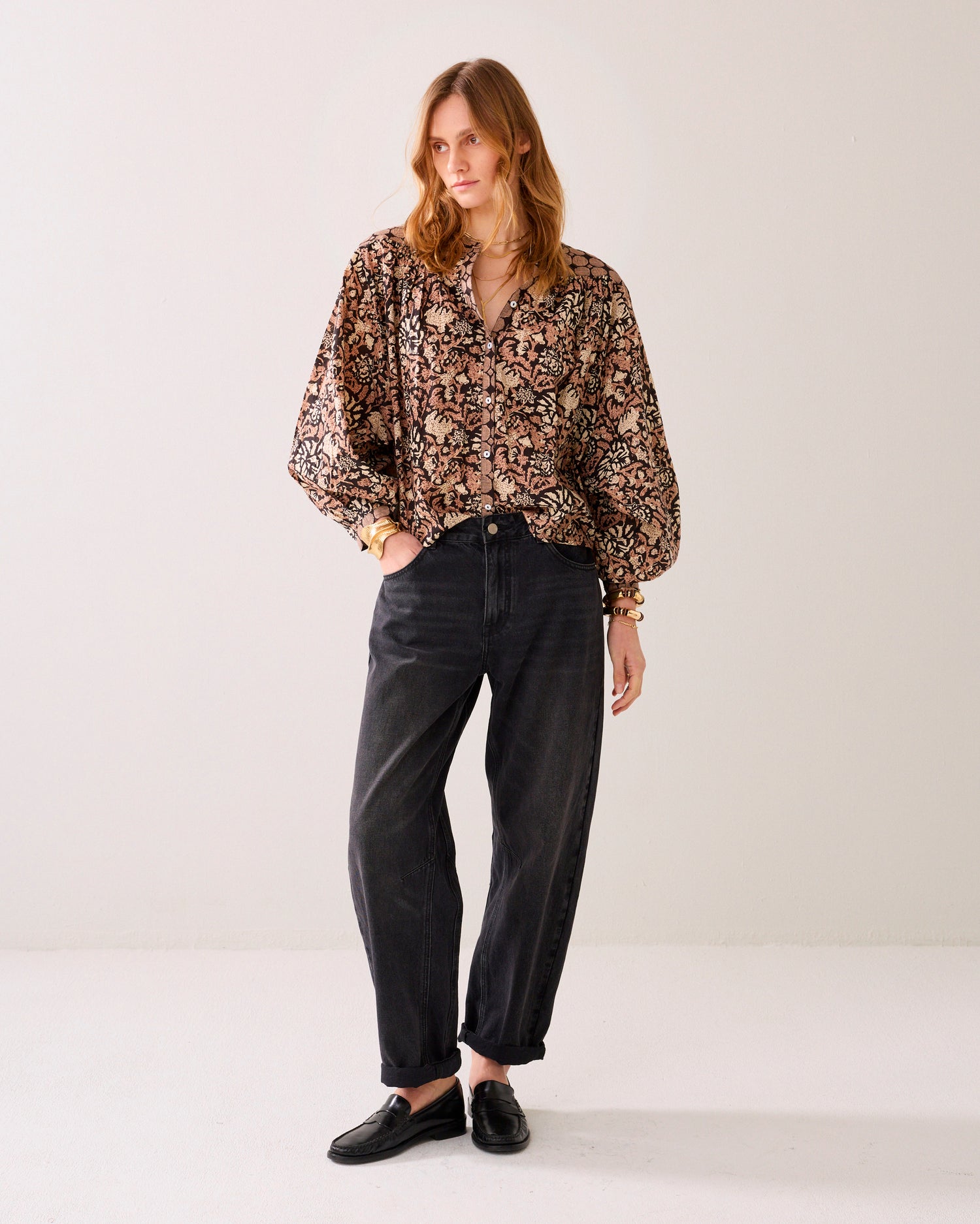 Chemisier à impressions en bloc