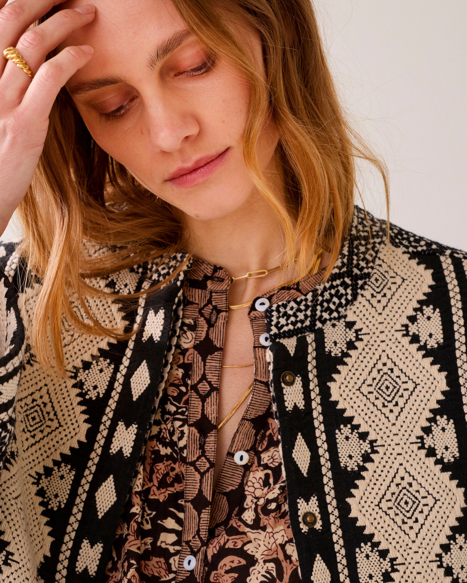 Chemisier à impressions en bloc