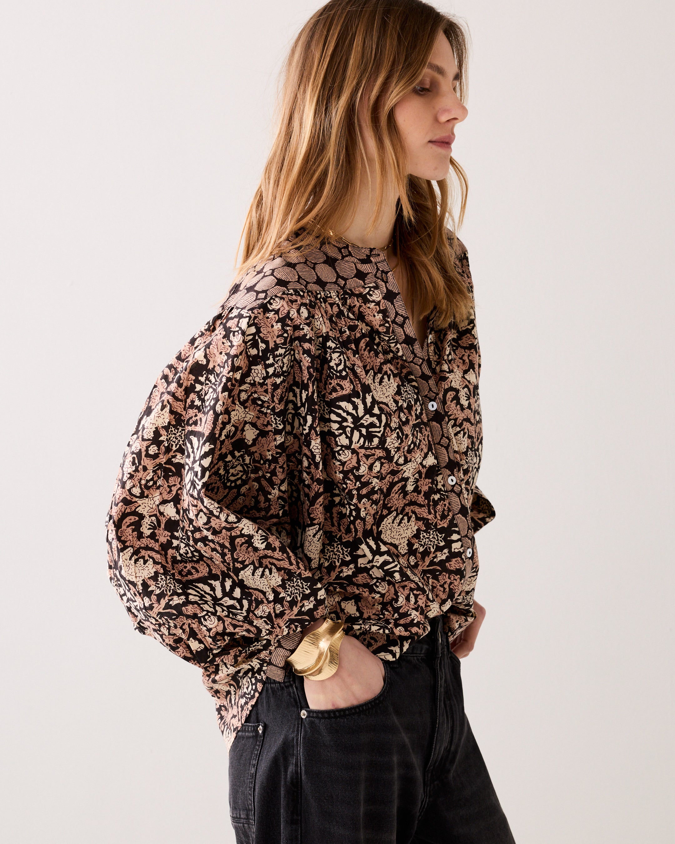 Blouse with block prints