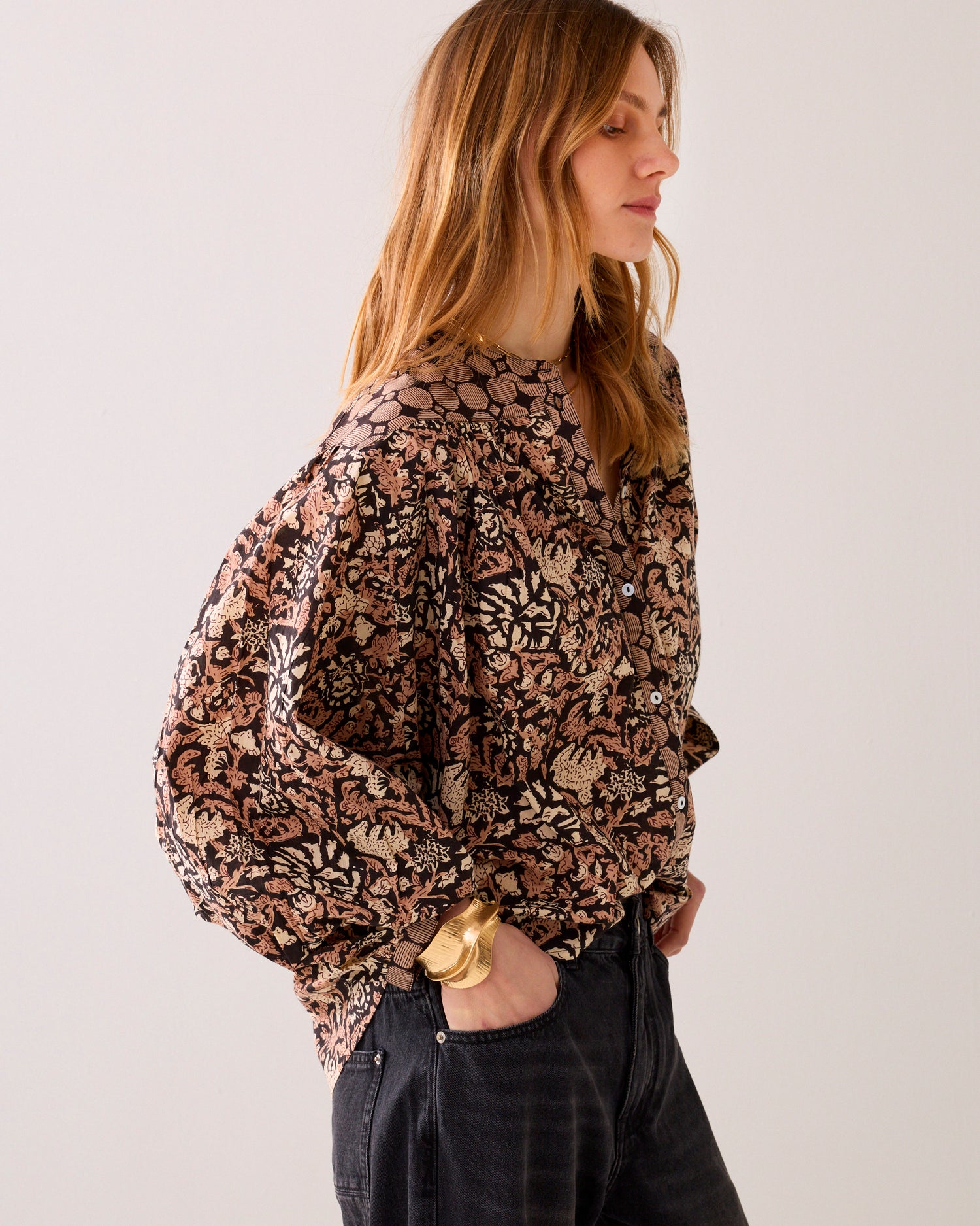 Chemisier à impressions en bloc