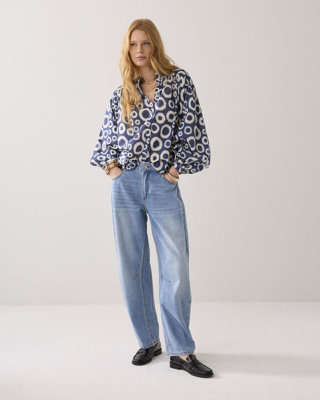 Blouse met vleermuismouw