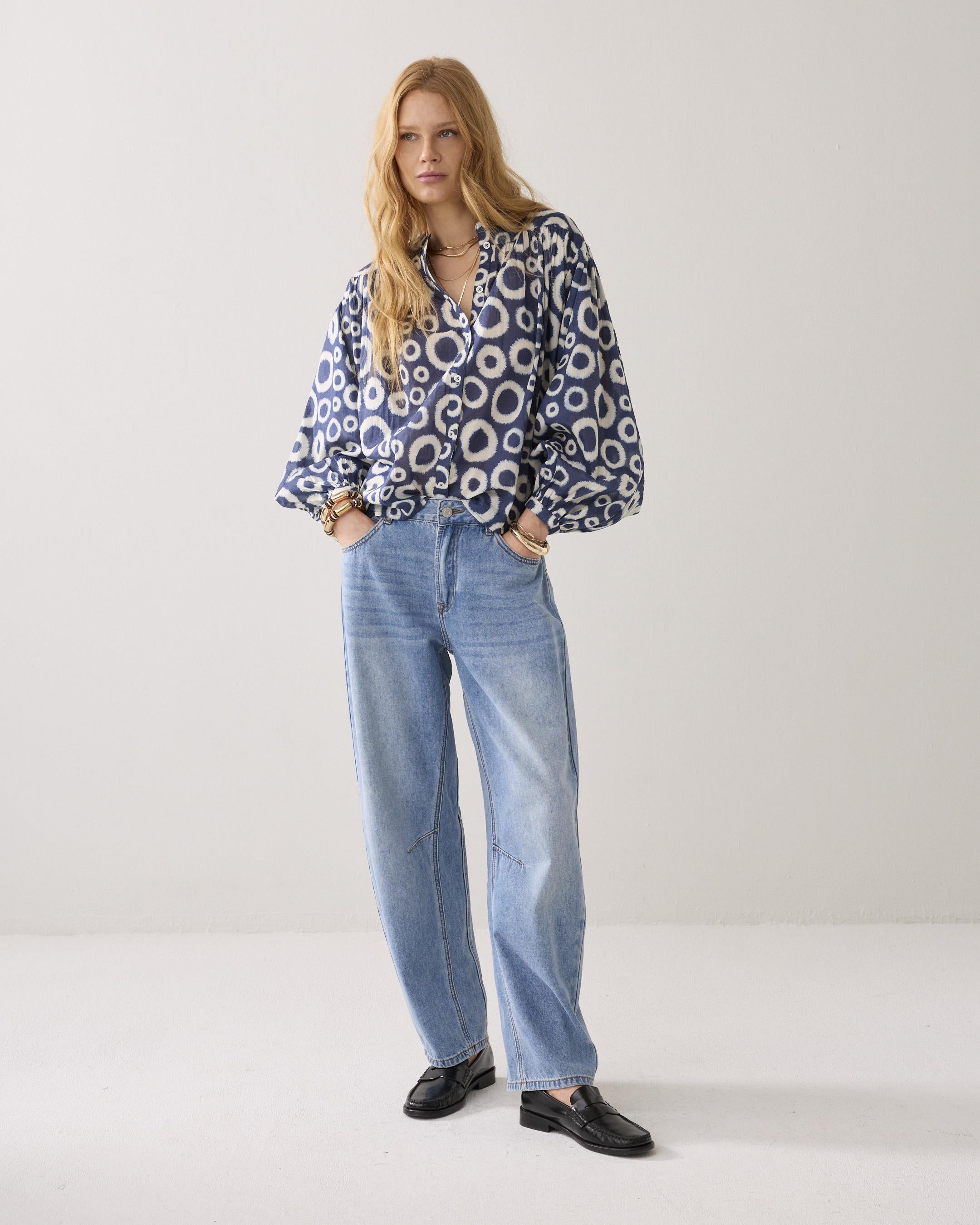 Blouse met vleermuismouw