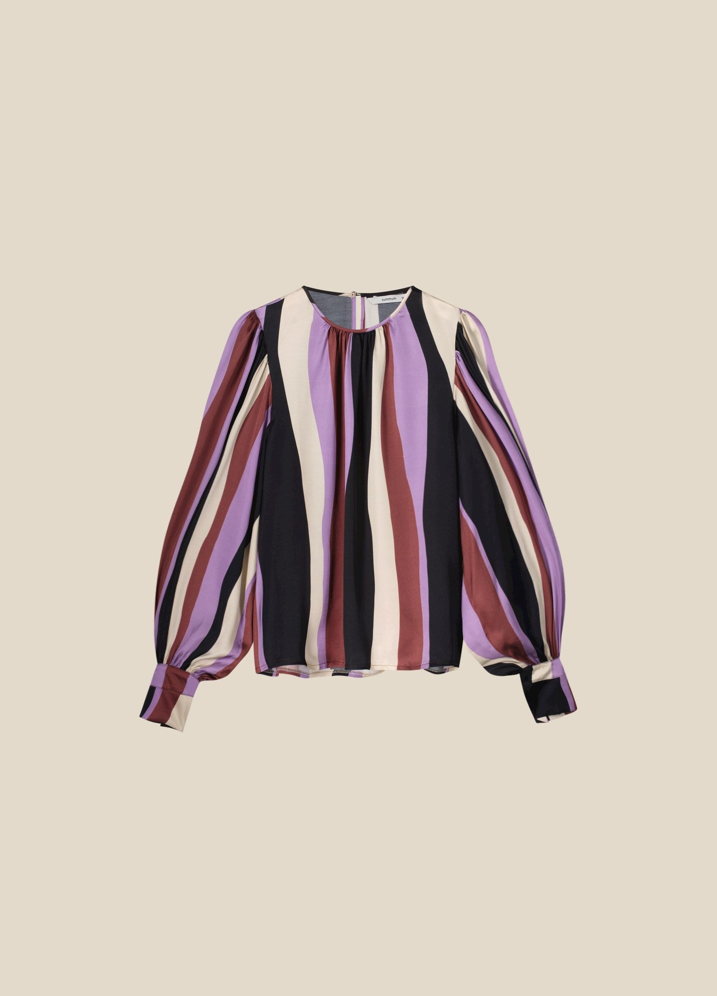 Shiny top with stripe pattern
