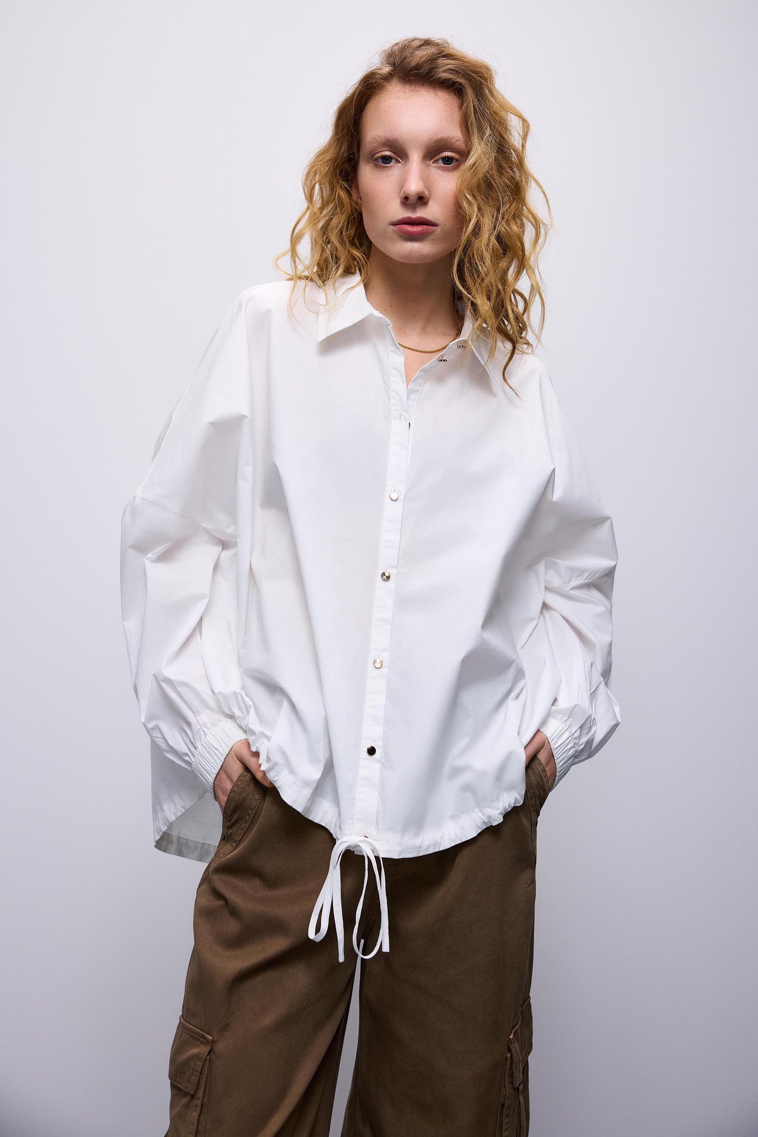 Oversized katoenen blouse