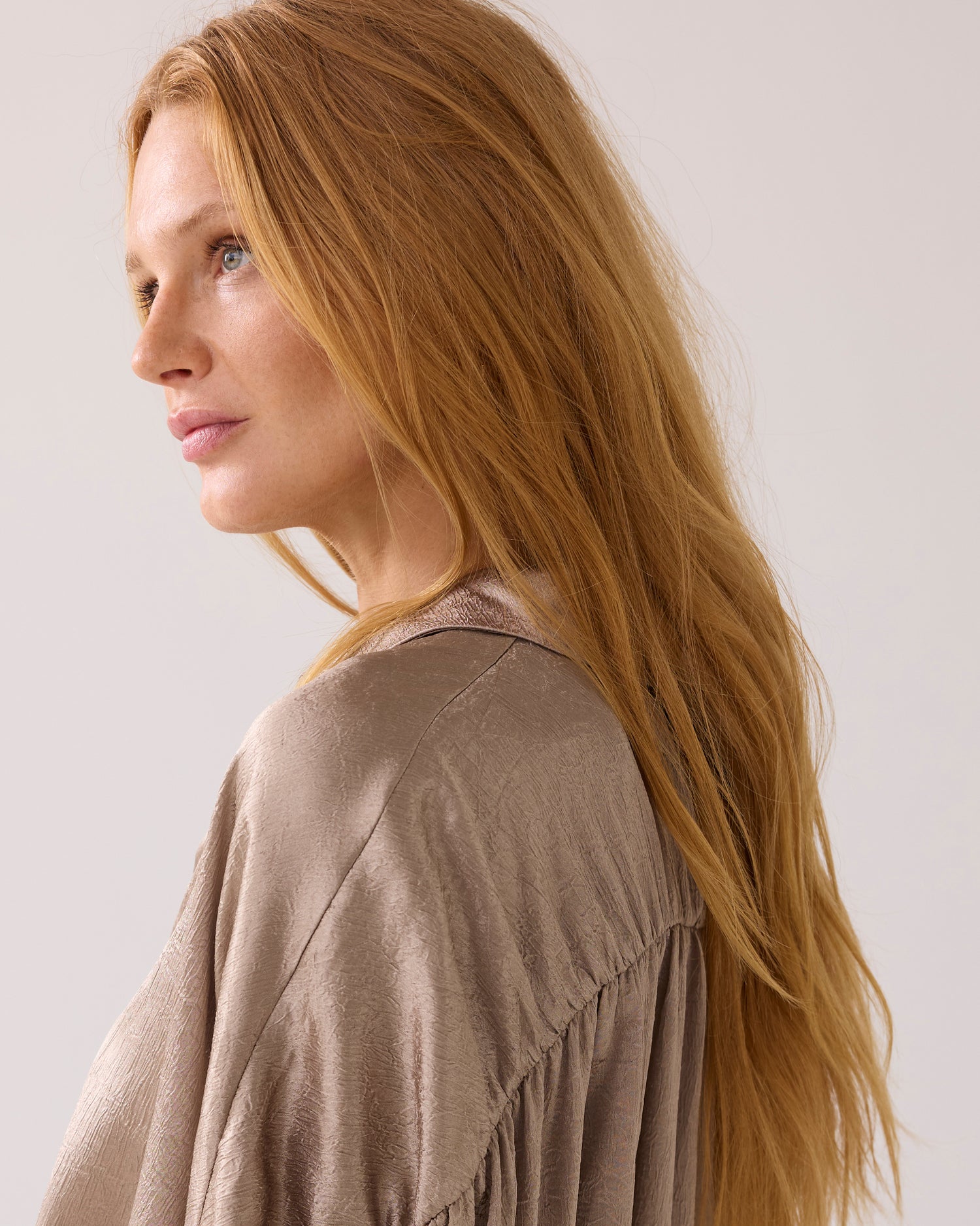Glanzende wijde blouse