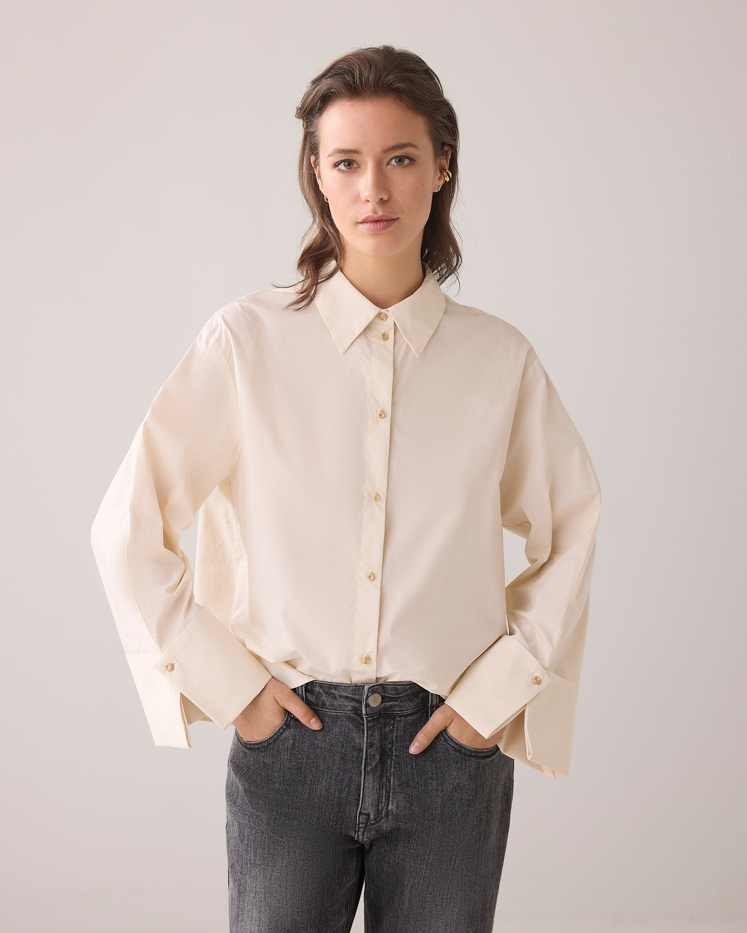 Blouse met wijde manchetten