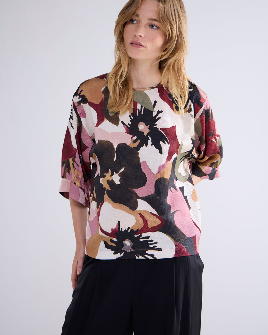 Top met bloemenprint