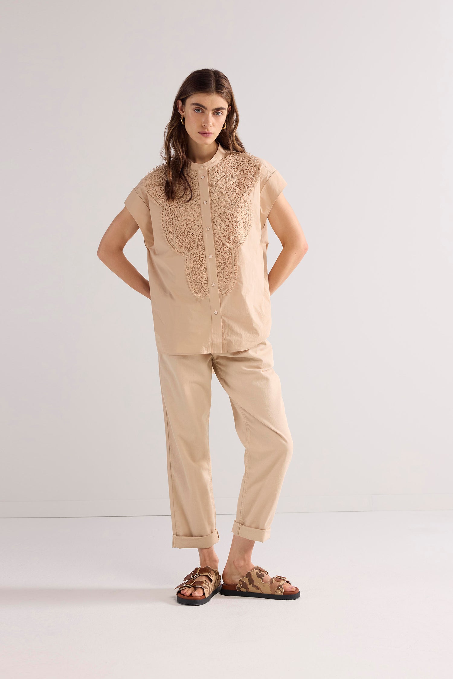 Crispy poplin blouse