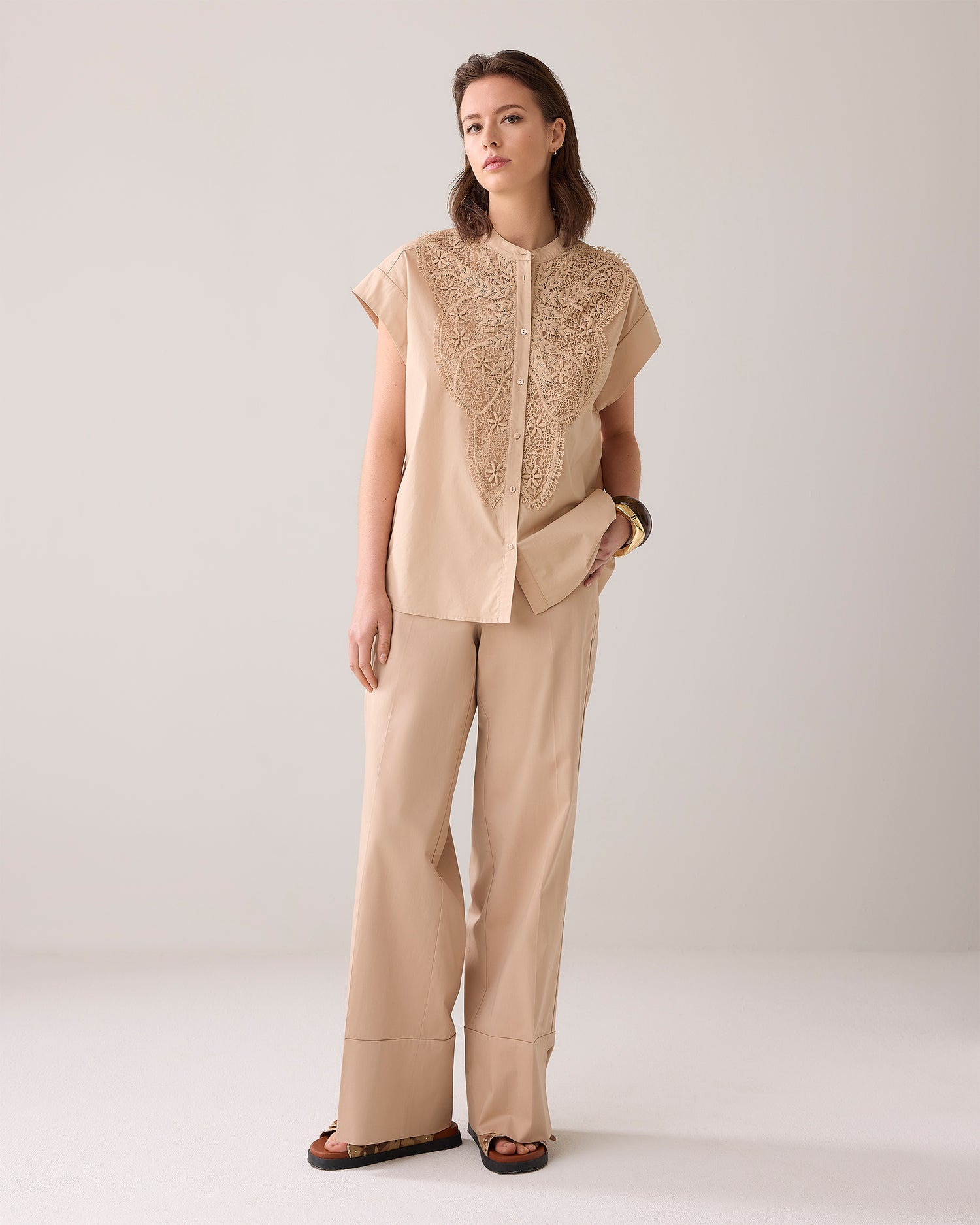 Crispy poplin blouse