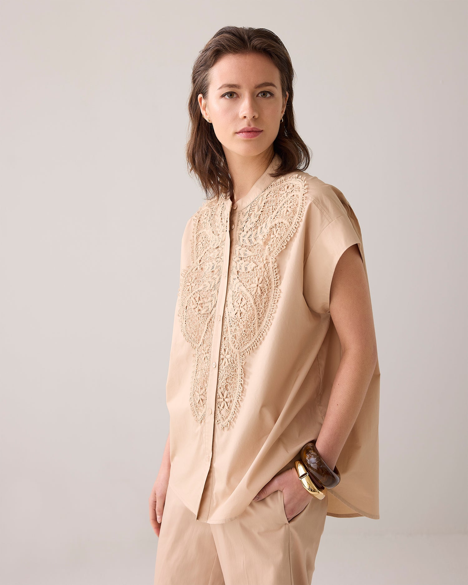 Crispy poplin blouse