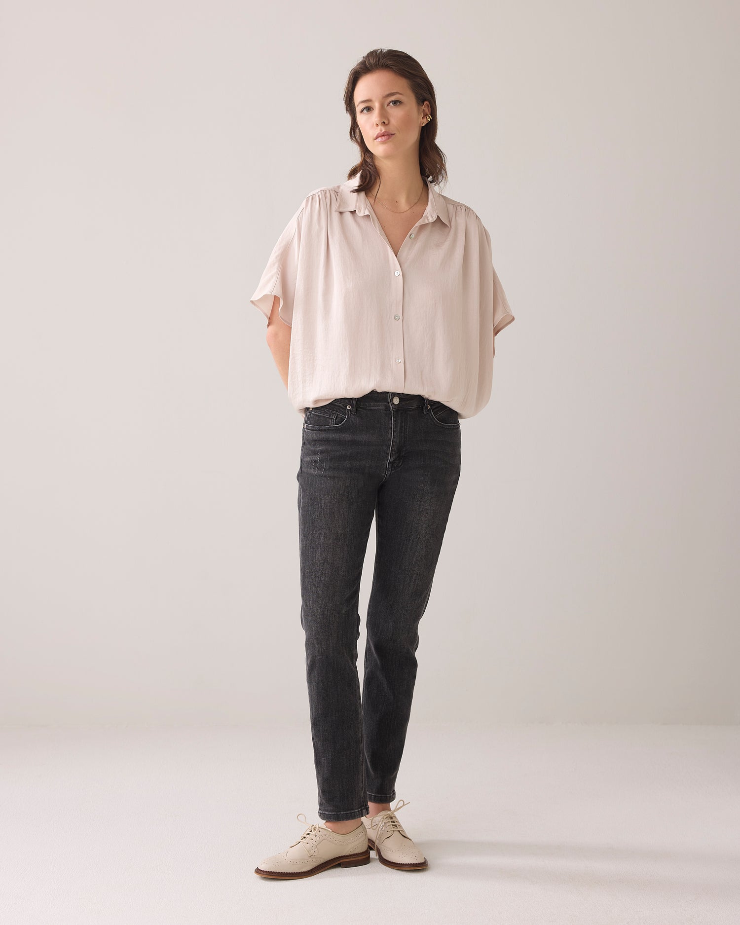 Boxy blouse met strikdetail