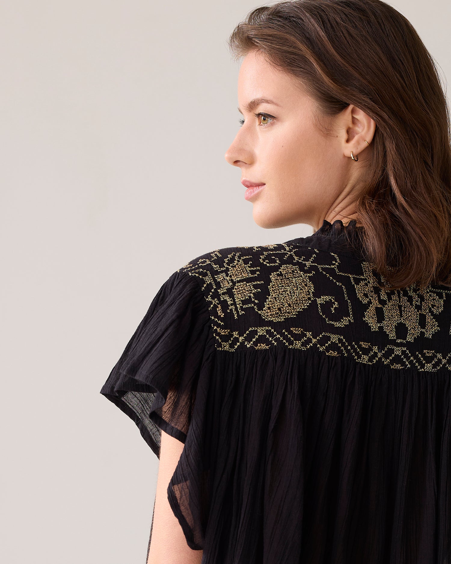 Bluse mit Volantärmeln