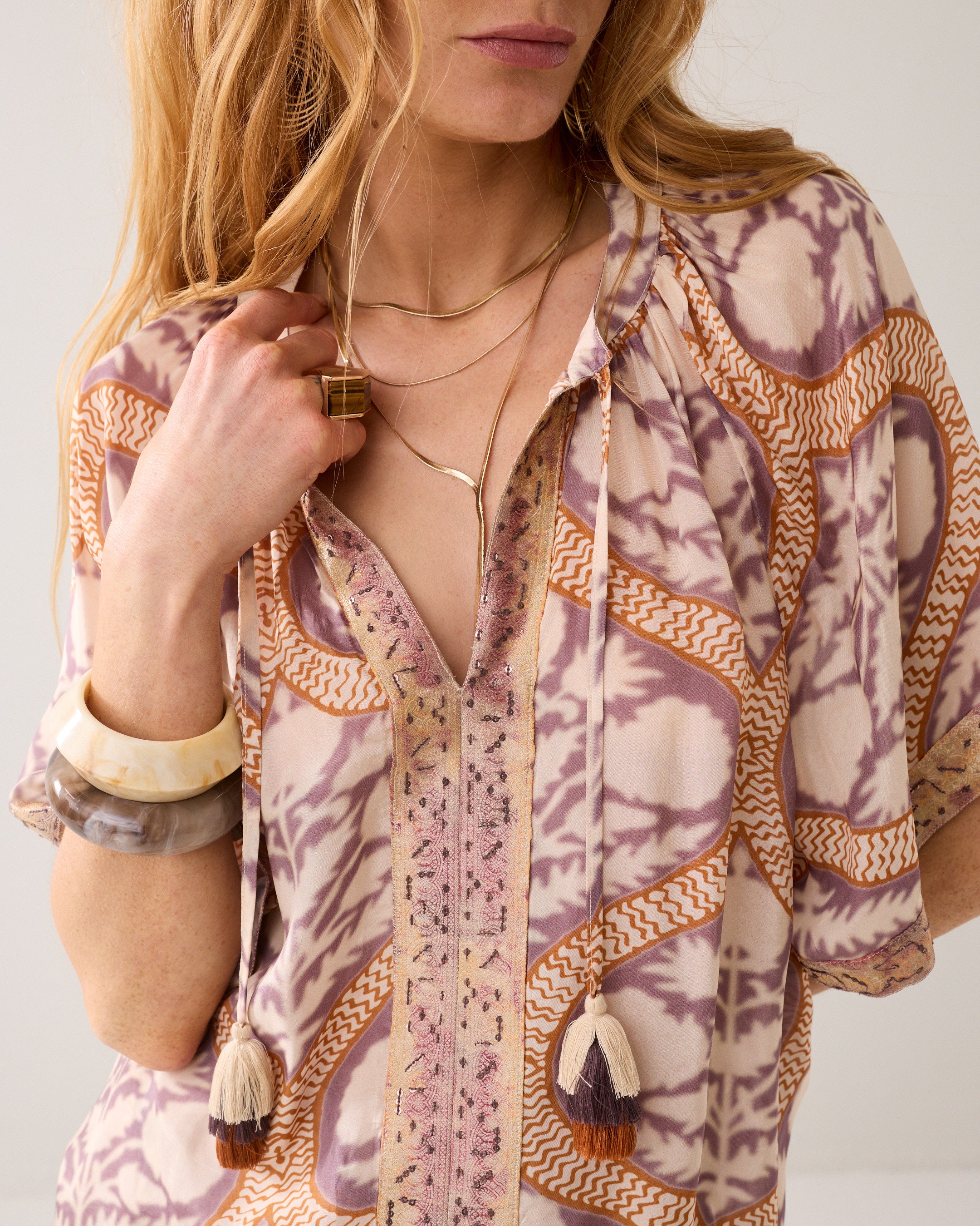 Top en viscose art déco