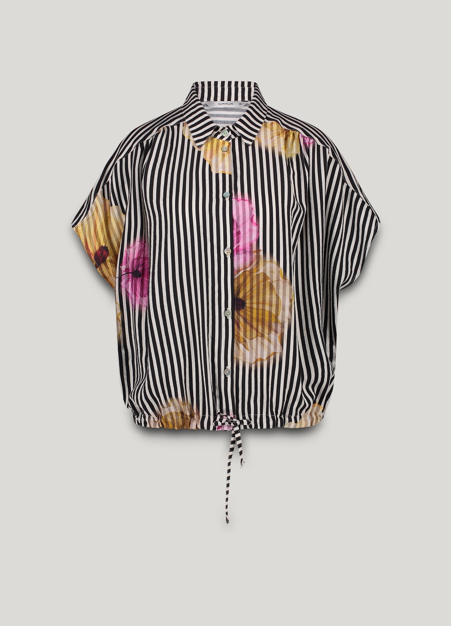 Boxy blouse with flower pattern