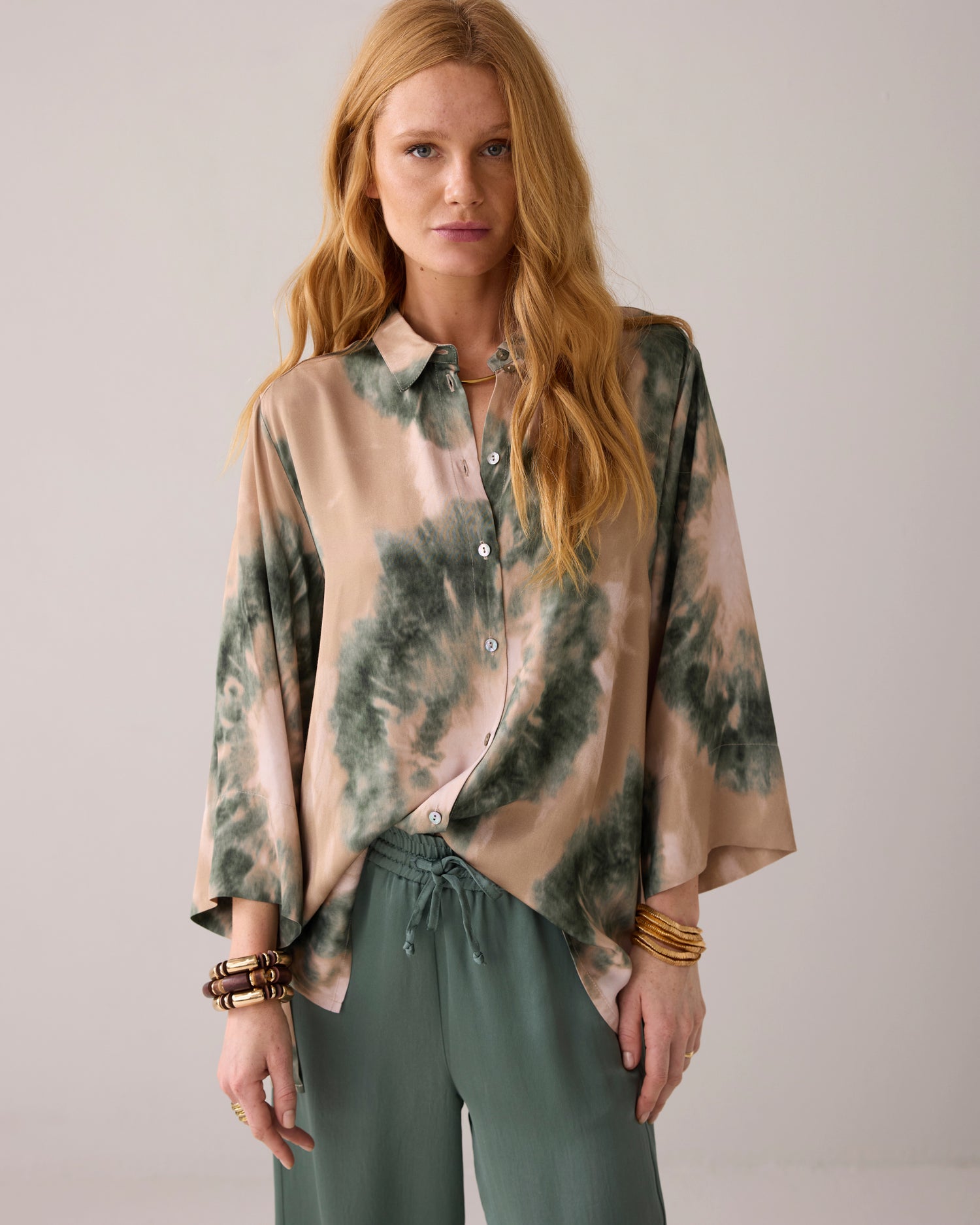 Hemdbluse Tie-Dye Ecovero