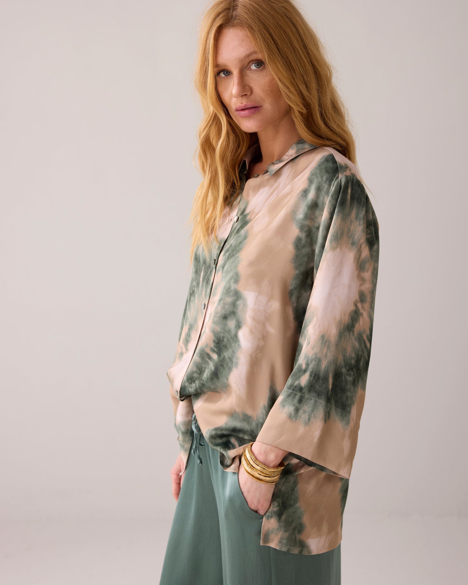 Hemdbluse Tie-Dye Ecovero