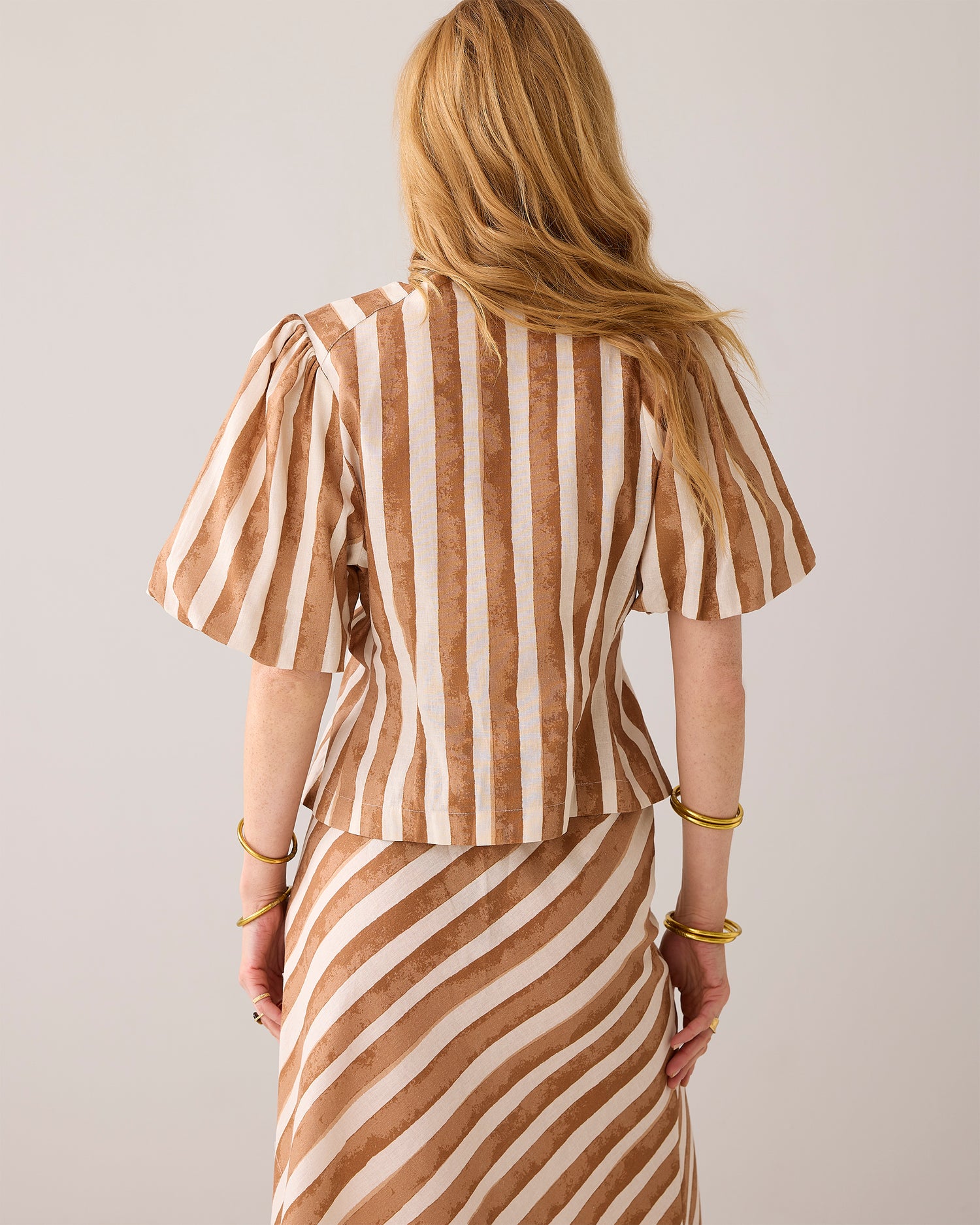 Linnenblend blousejasje met streep