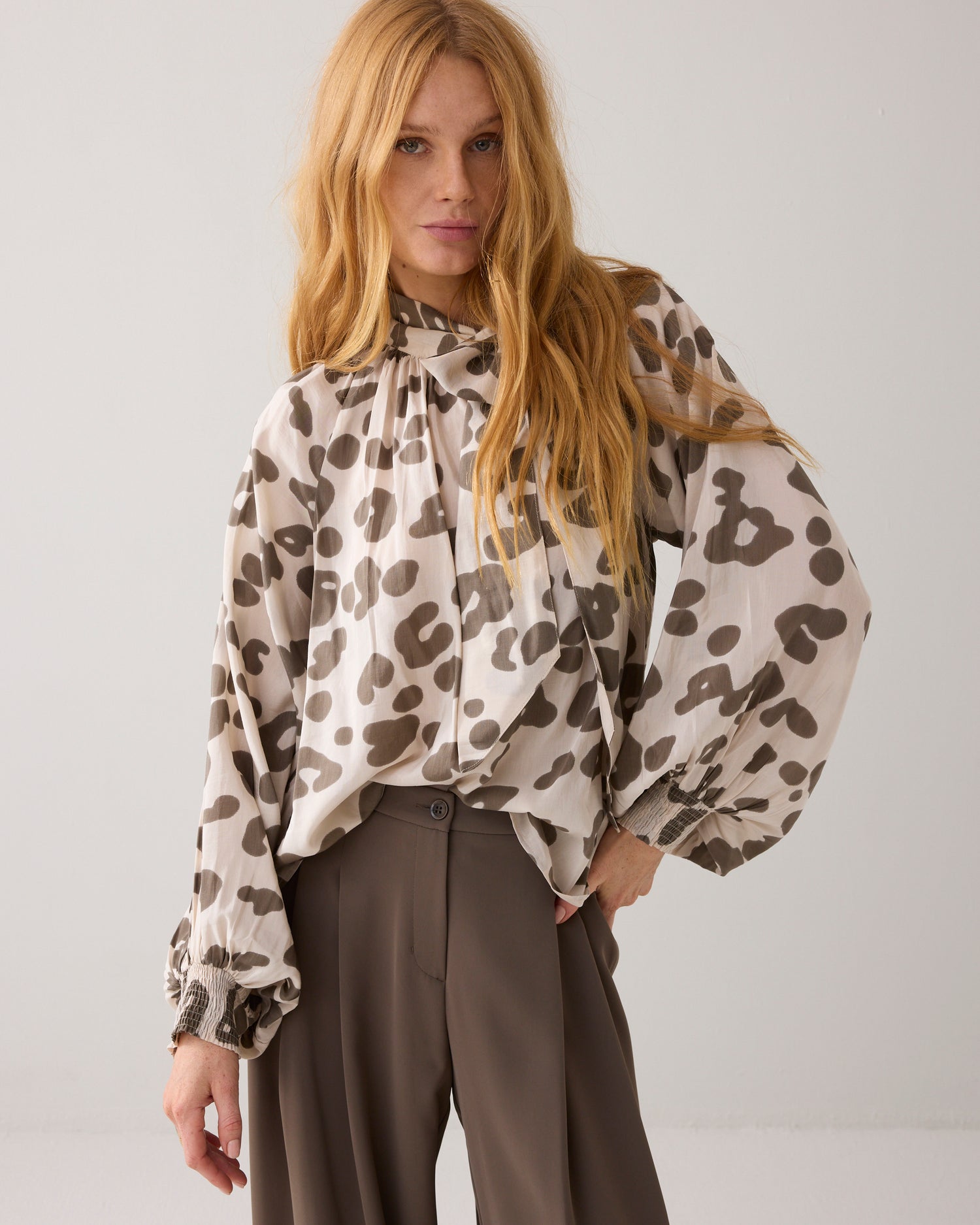 Bowtie top met print