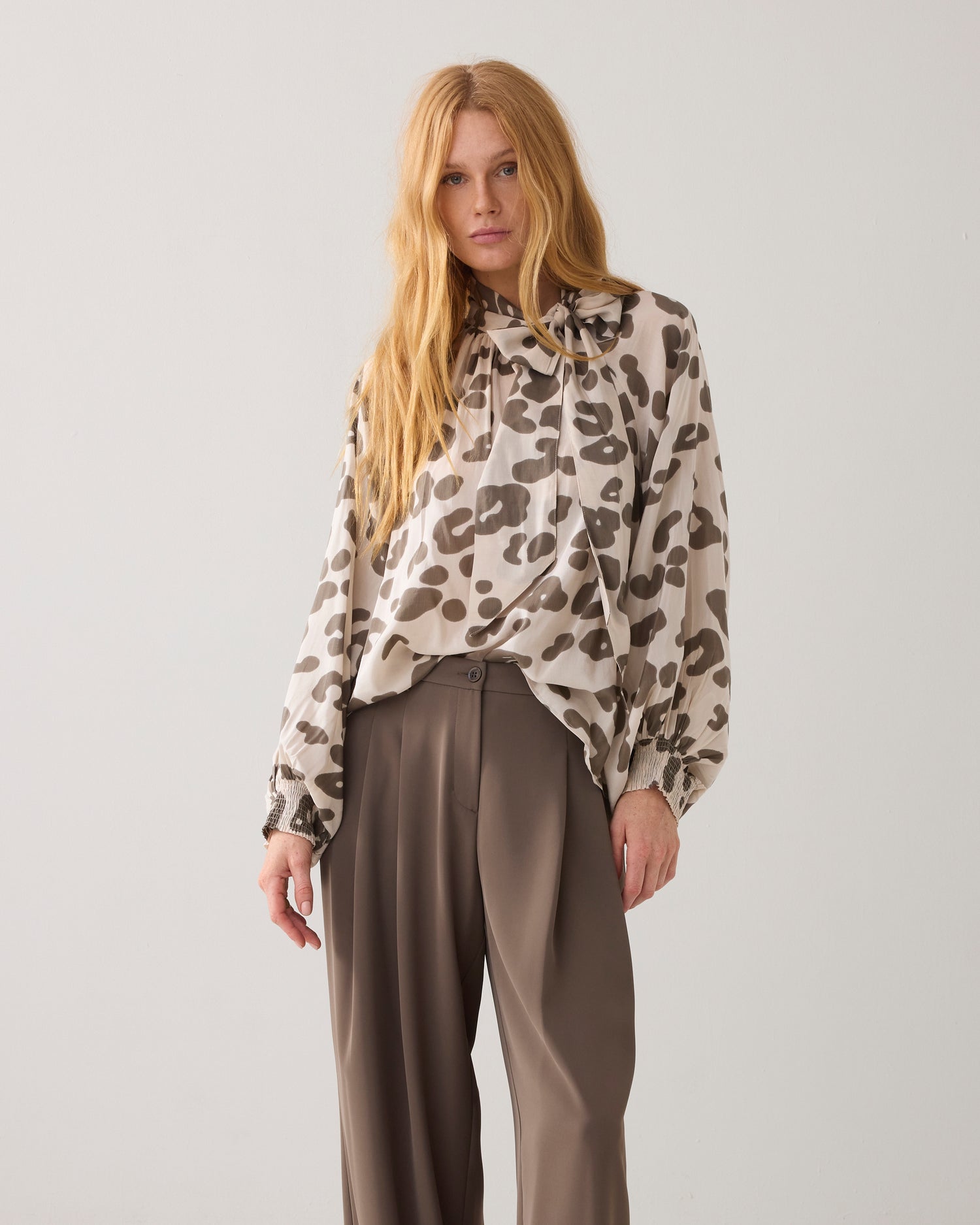 Bowtie top met print