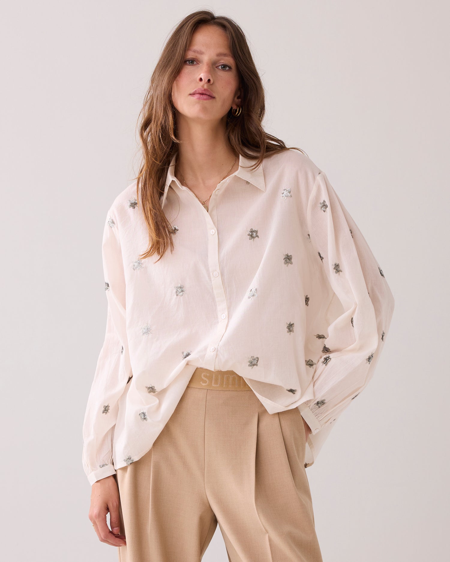 A-Linien-Bluse mit Pailletten