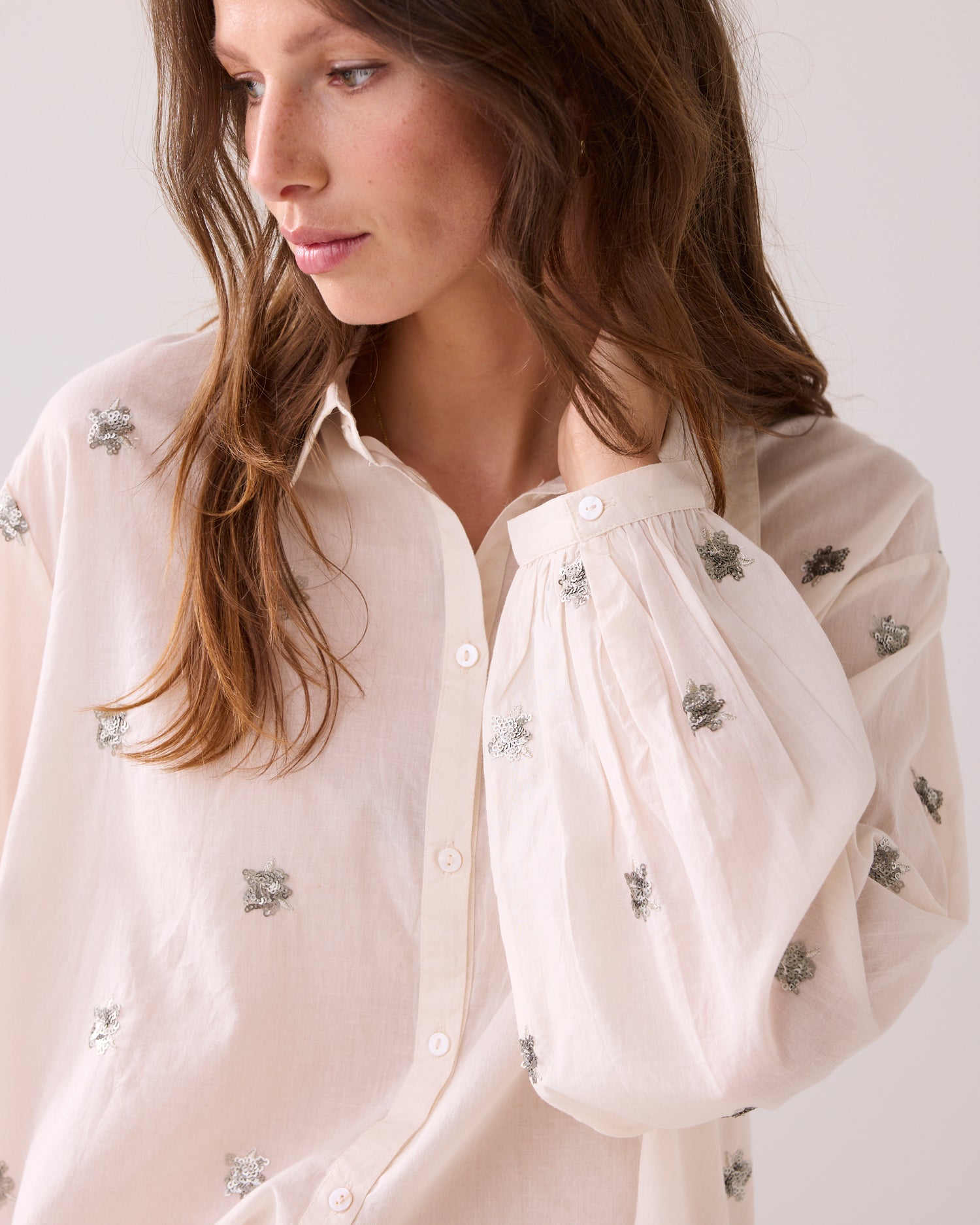 A-Linien-Bluse mit Pailletten