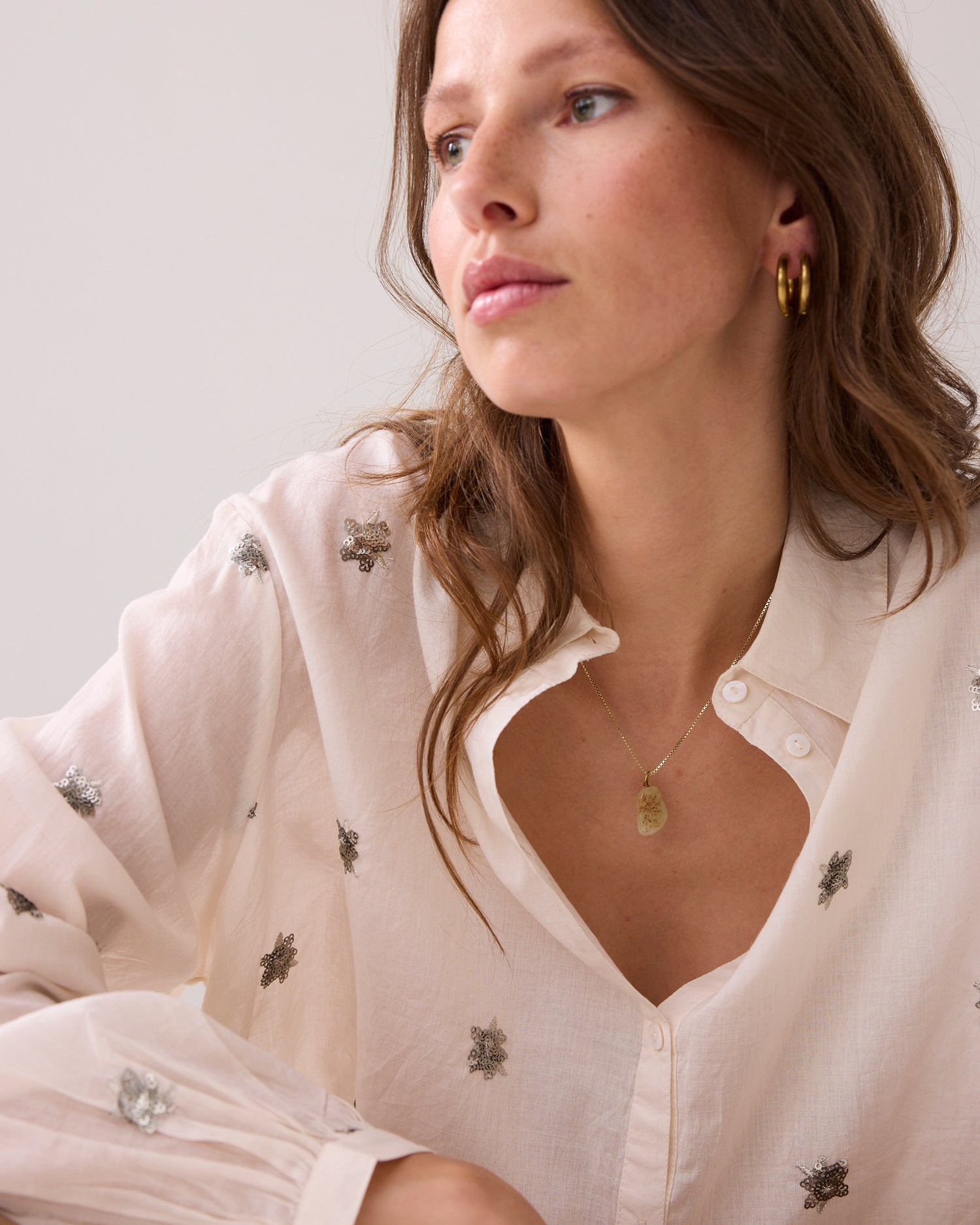 A-Linien-Bluse mit Pailletten