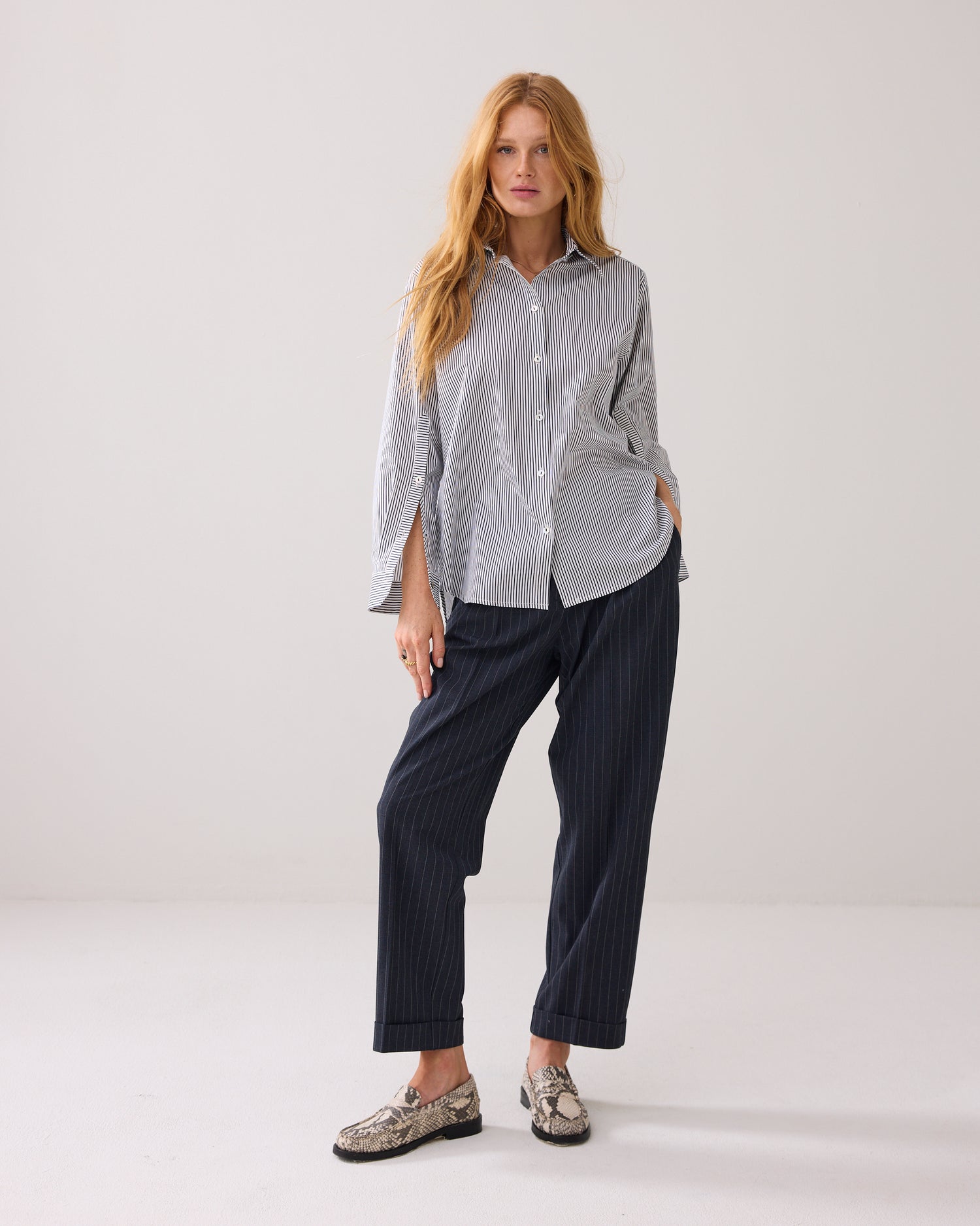 Overhemdblouse met knopen