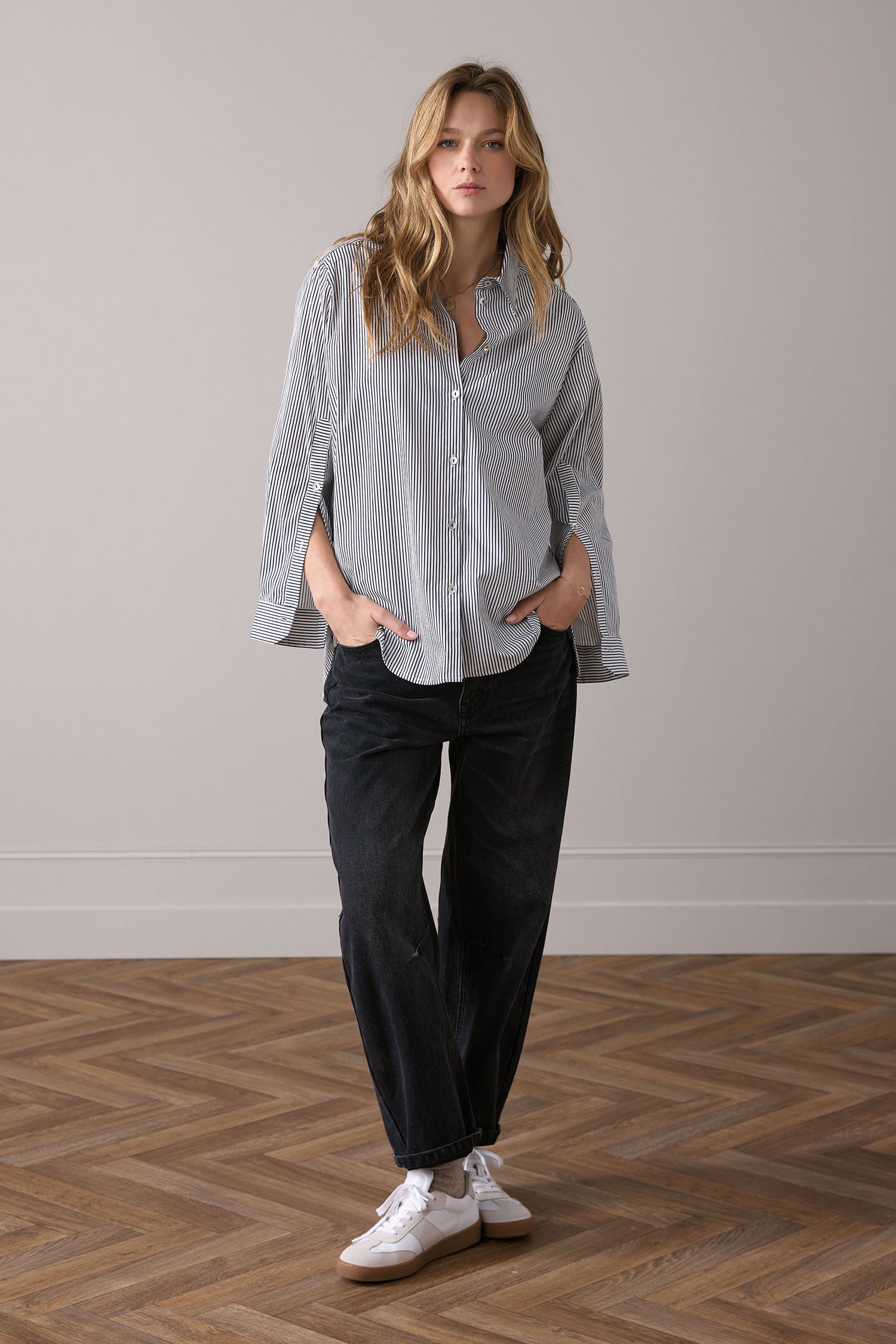 Overhemdblouse met knopen