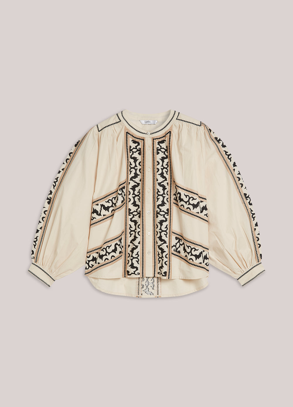 Geborduurde blouse crispy cotton
