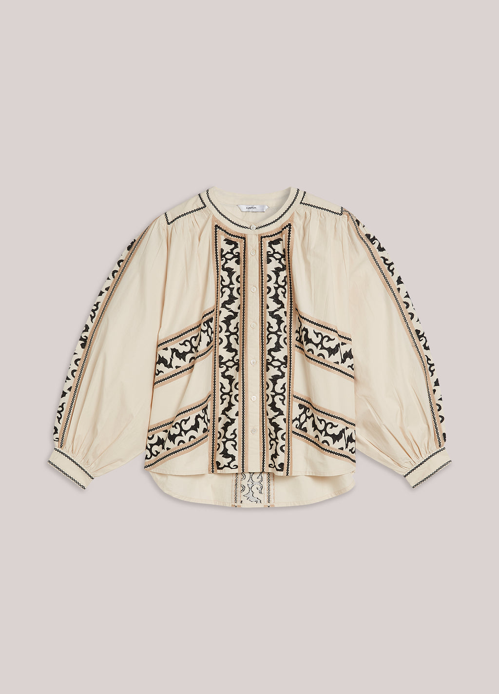 Geborduurde blouse crispy cotton