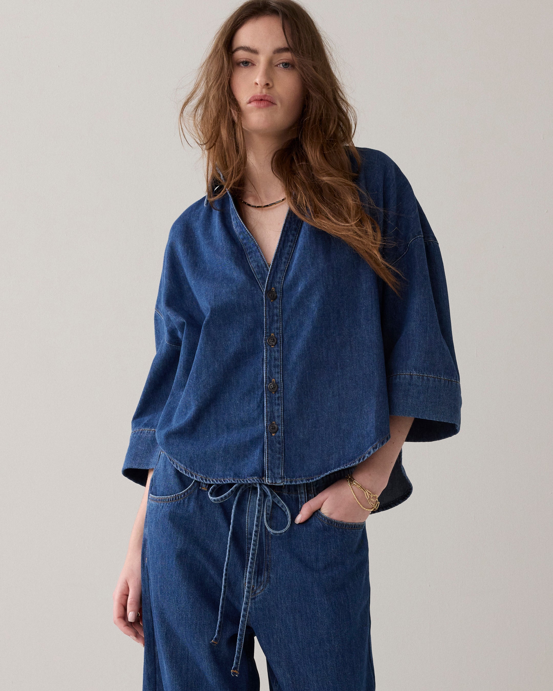 Kimonoblouse denim