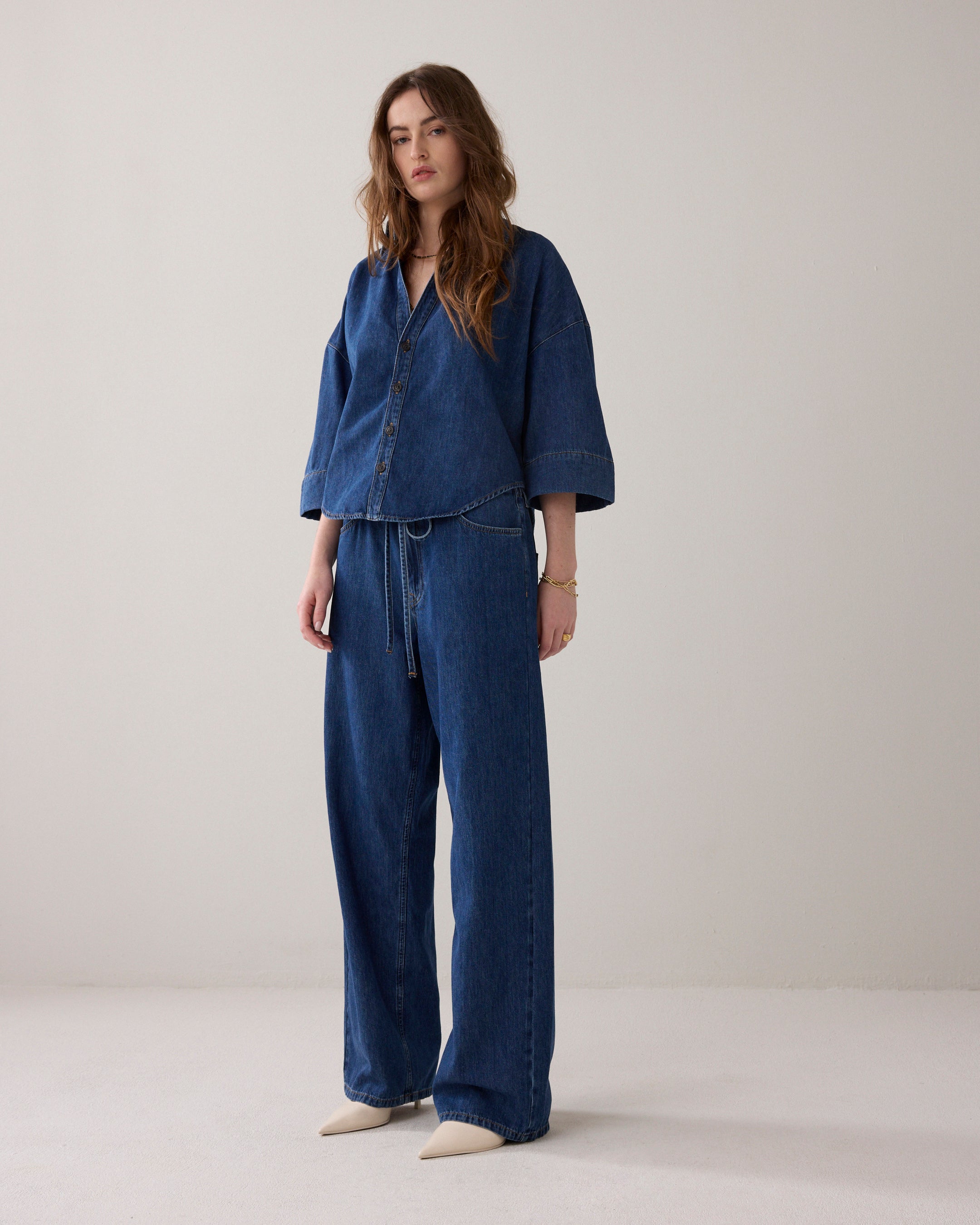 Kimonoblouse denim