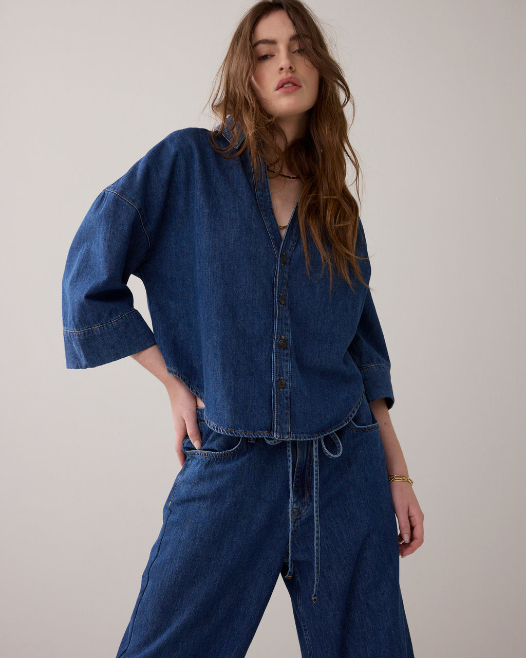 Kimonoblouse denim