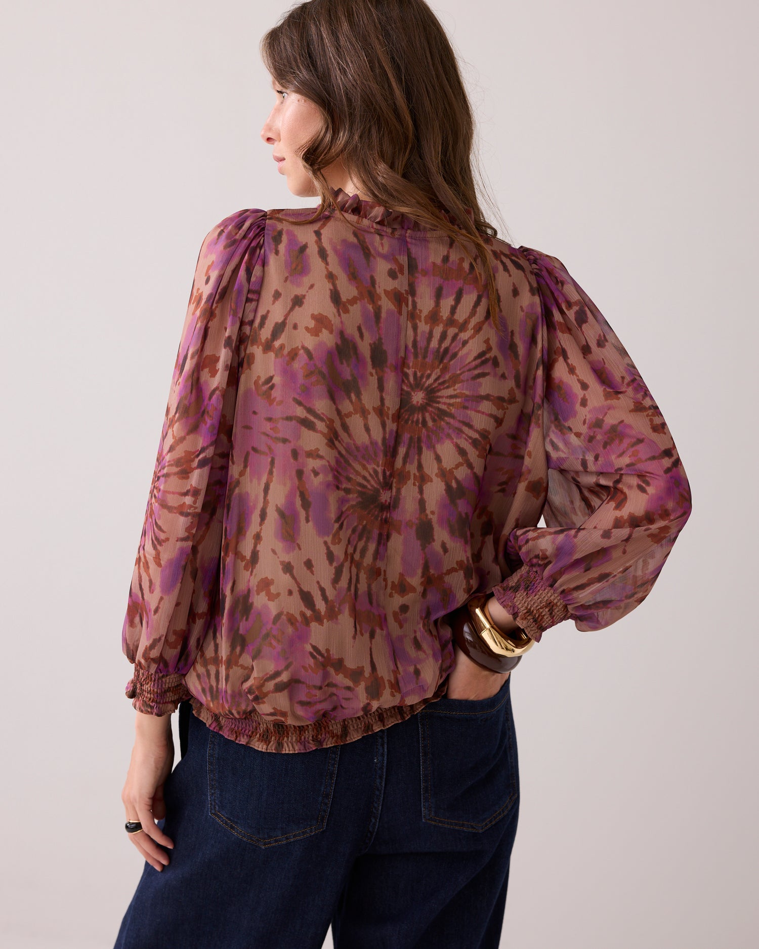 Lined tie-dye top