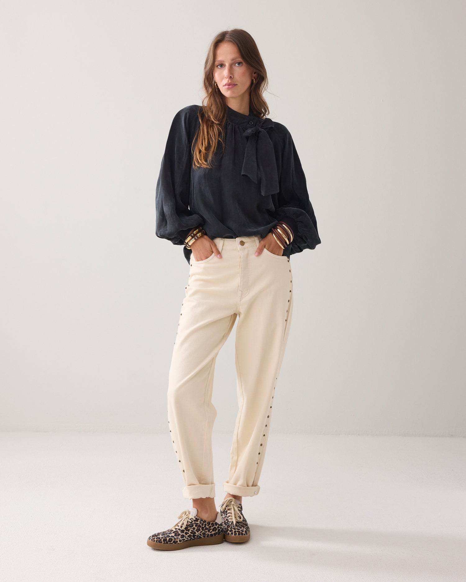 Wijde bowtie top