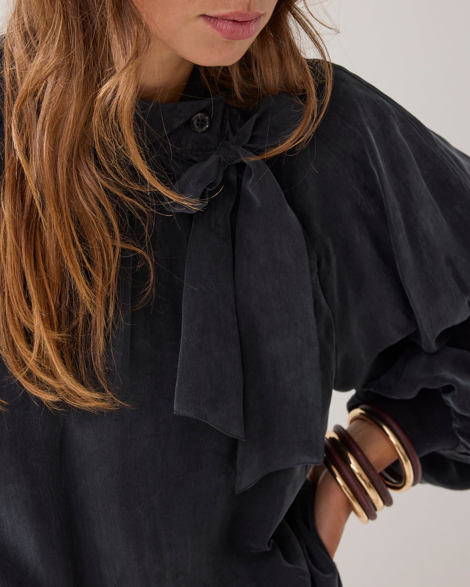 Wijde bowtie top