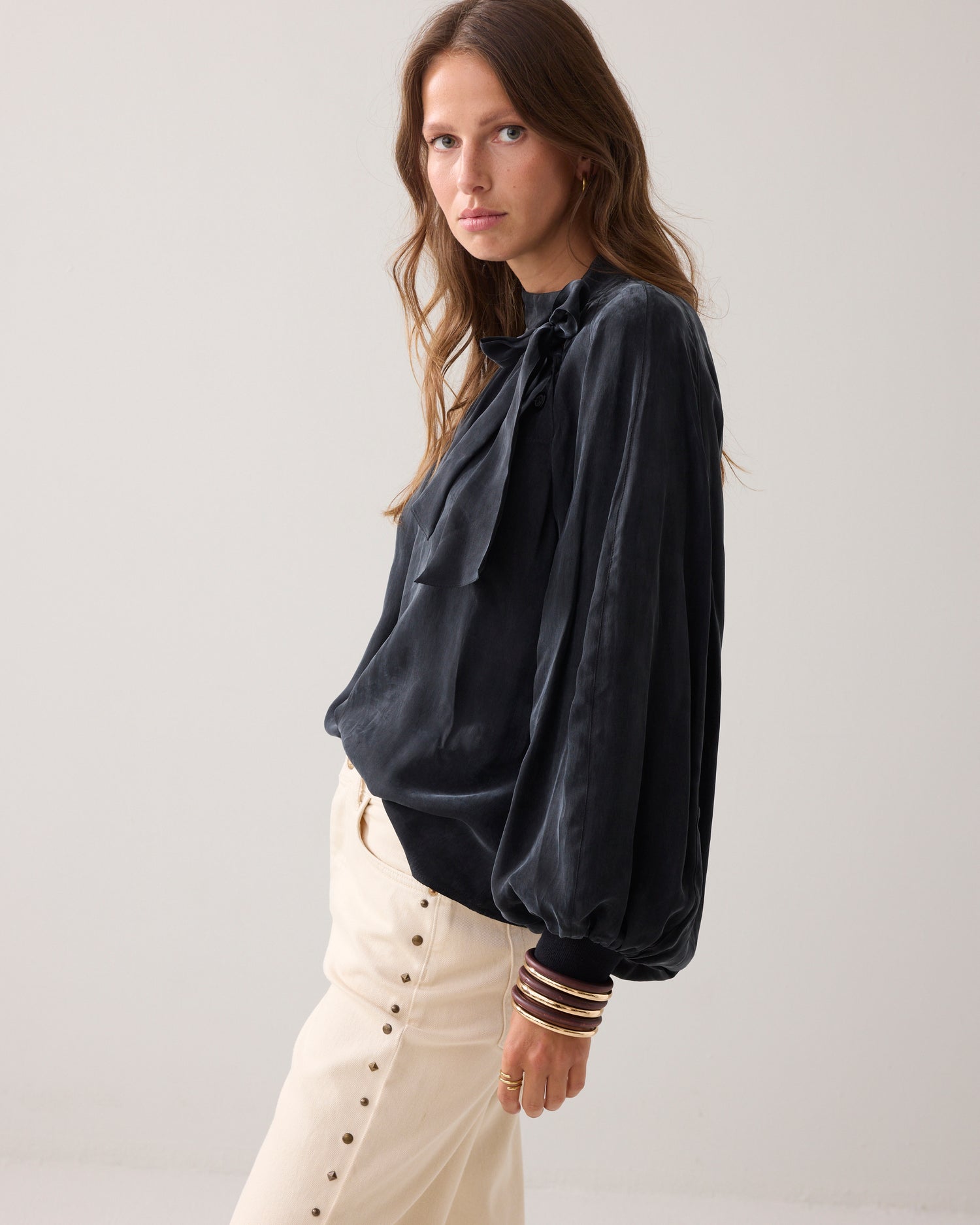 Wijde bowtie top