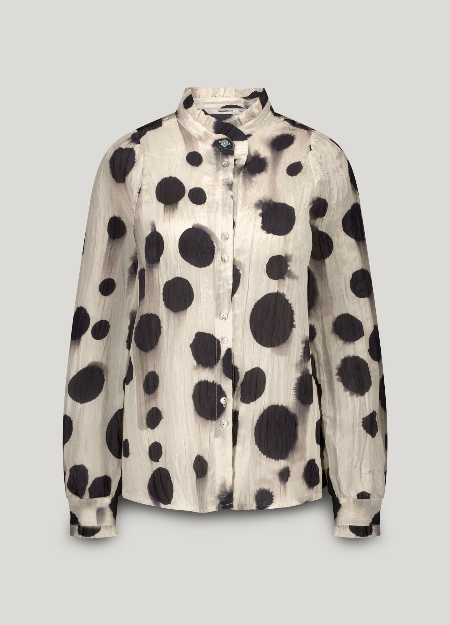 Non-iron blouse with polka dots