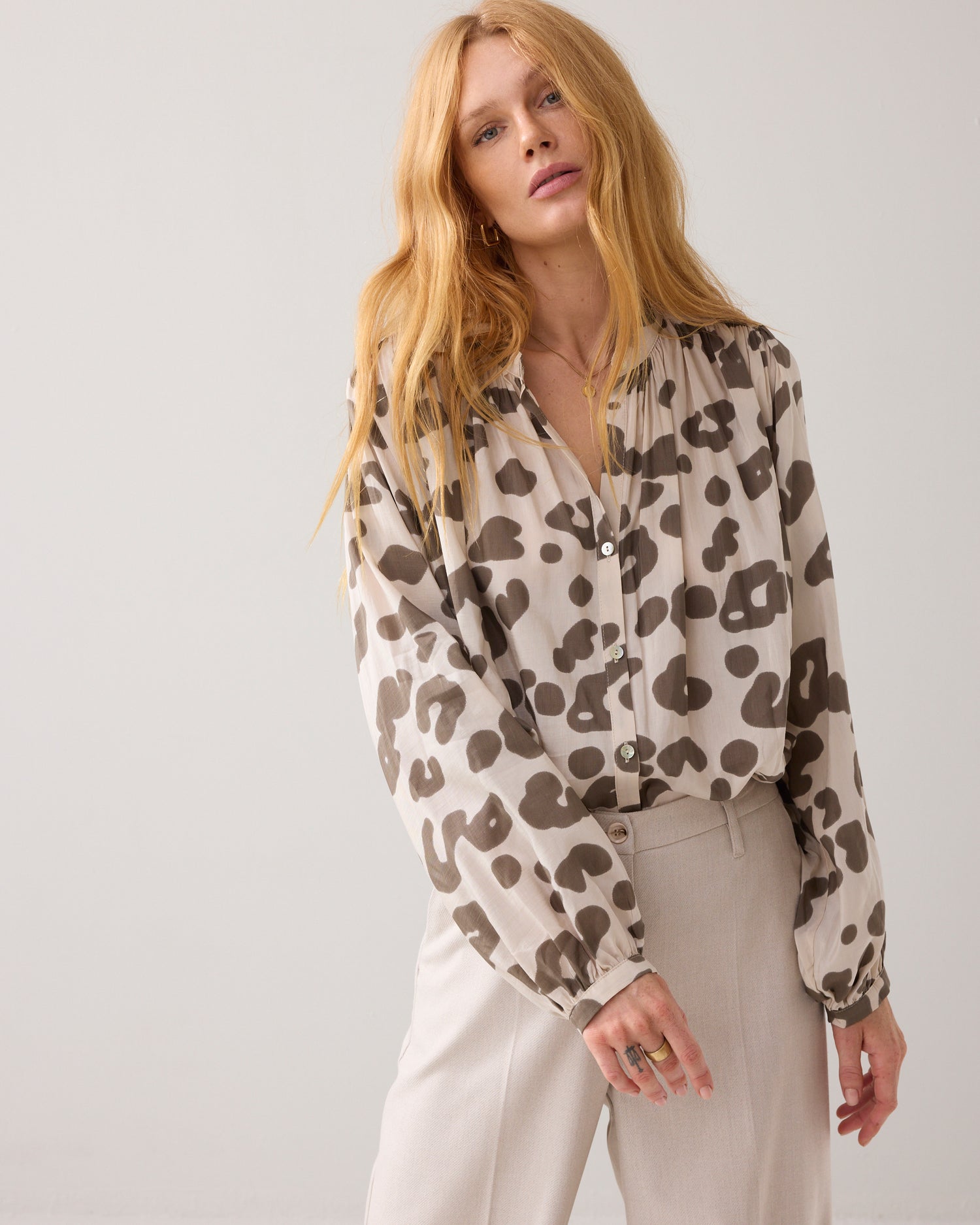 Luchtige wijde blouse