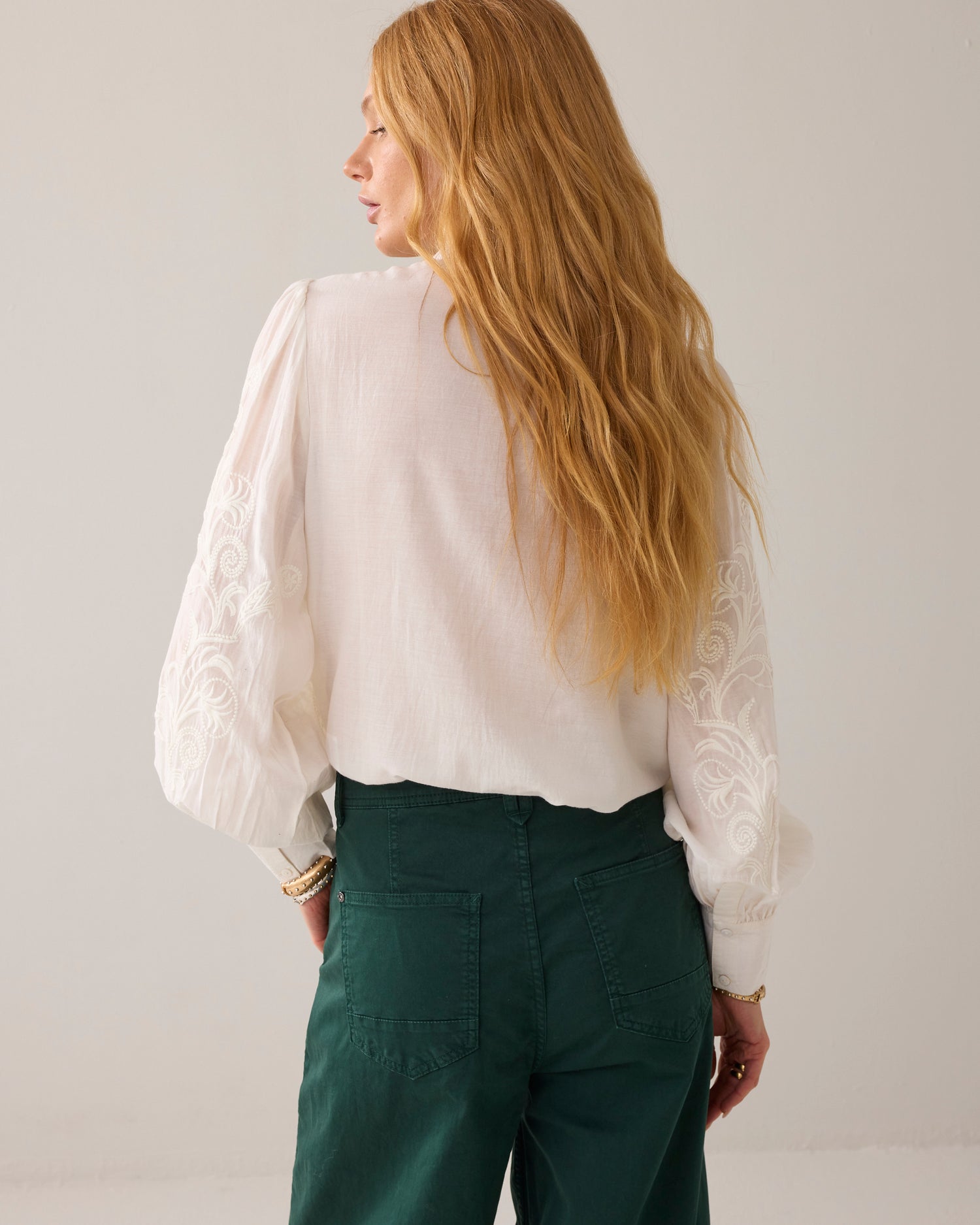 Voile blouse with embroidery