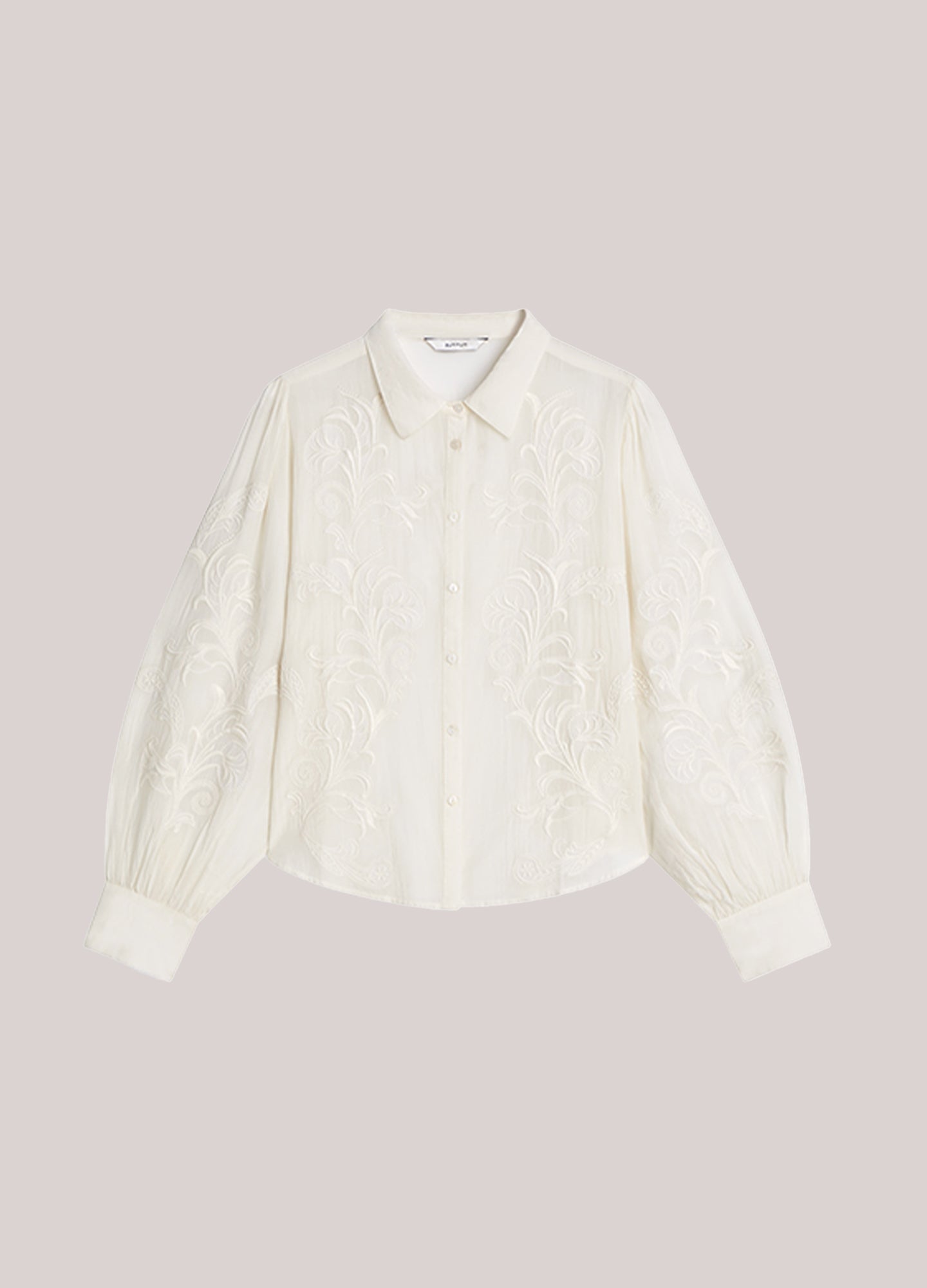 Voile blouse with embroidery