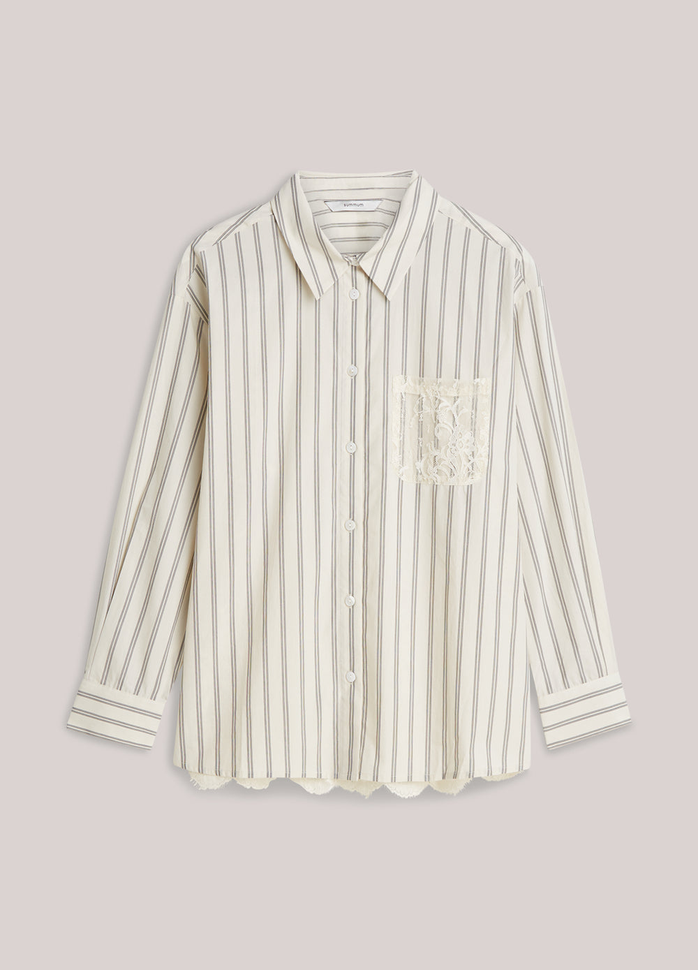 Overhemdblouse met kantdetails