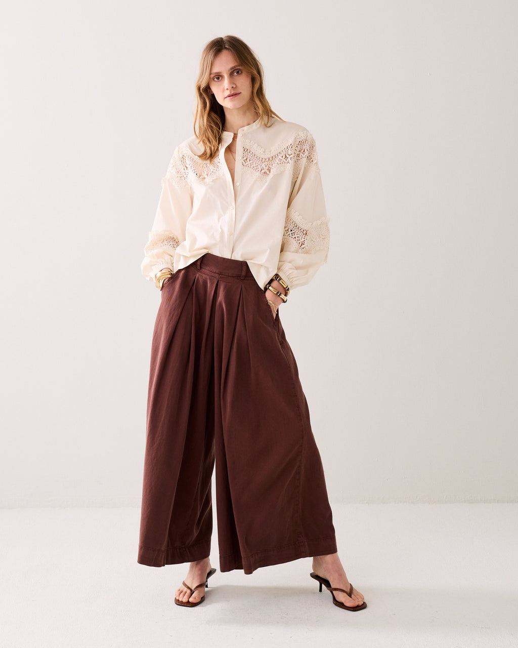 Boxy blouse crispy poplin