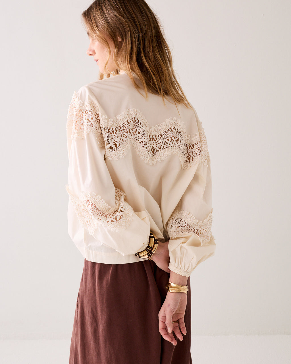 Boxy blouse crispy poplin