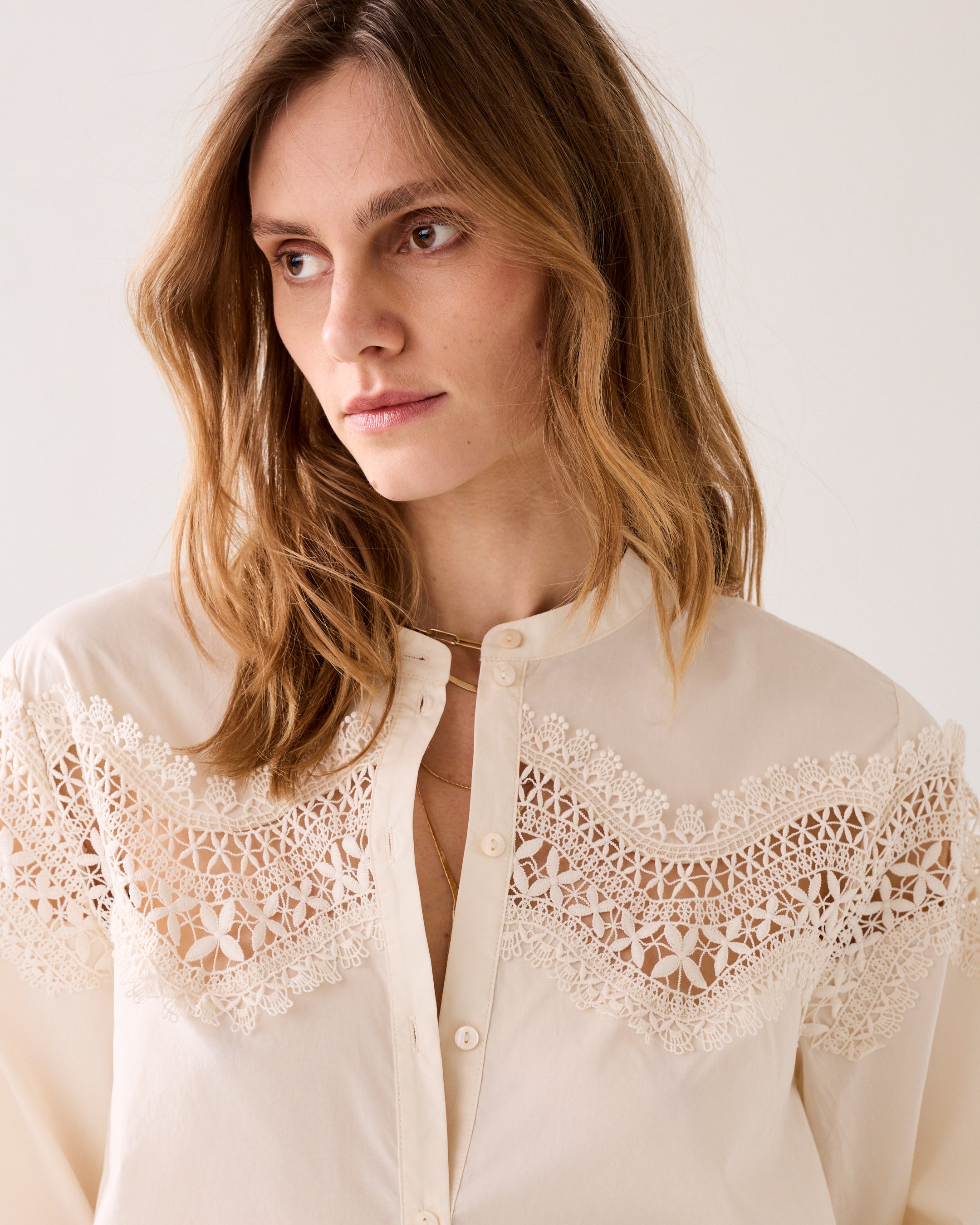 Boxy blouse crispy poplin