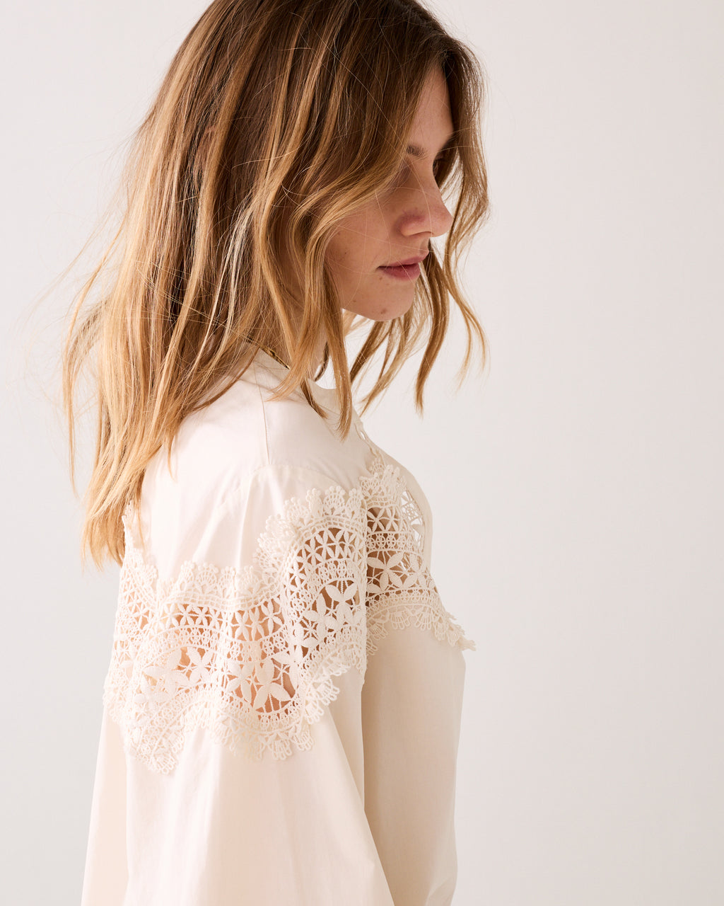 Boxy blouse crispy poplin