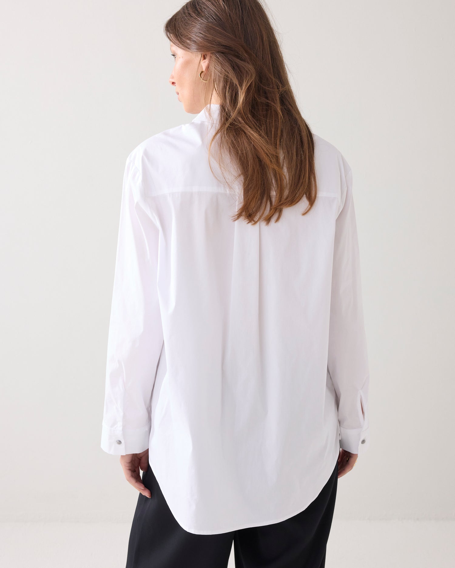 Poplin blouse with dinner jacket details