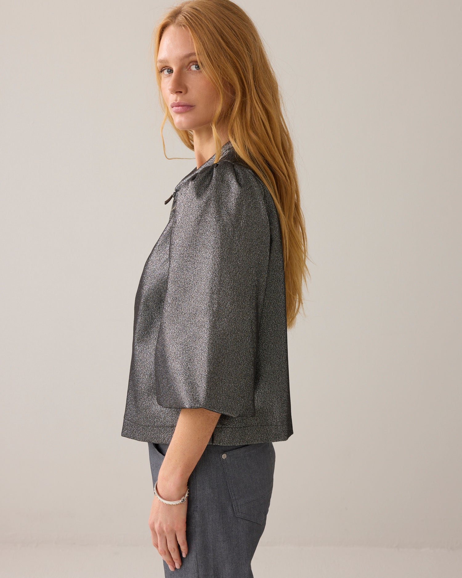 Glittertop met ritssluiting