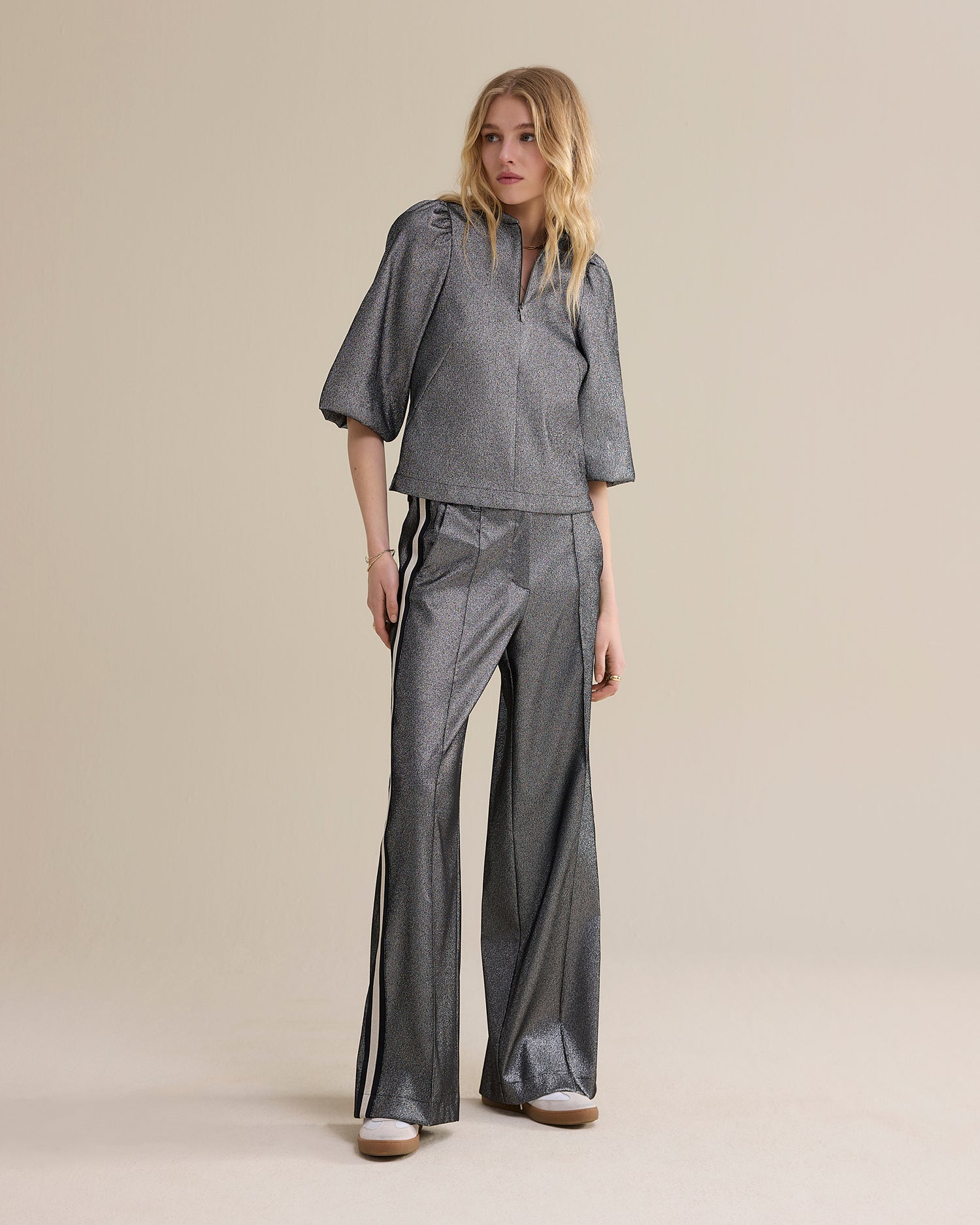 Glittertop met ritssluiting