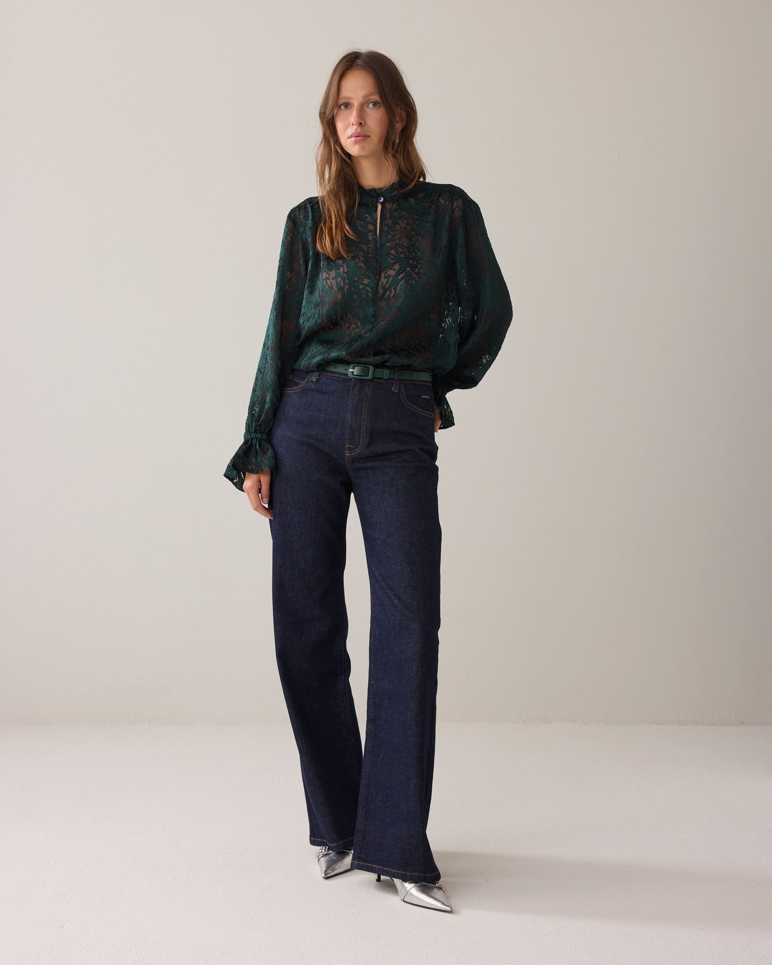 Burnout top with ruffles